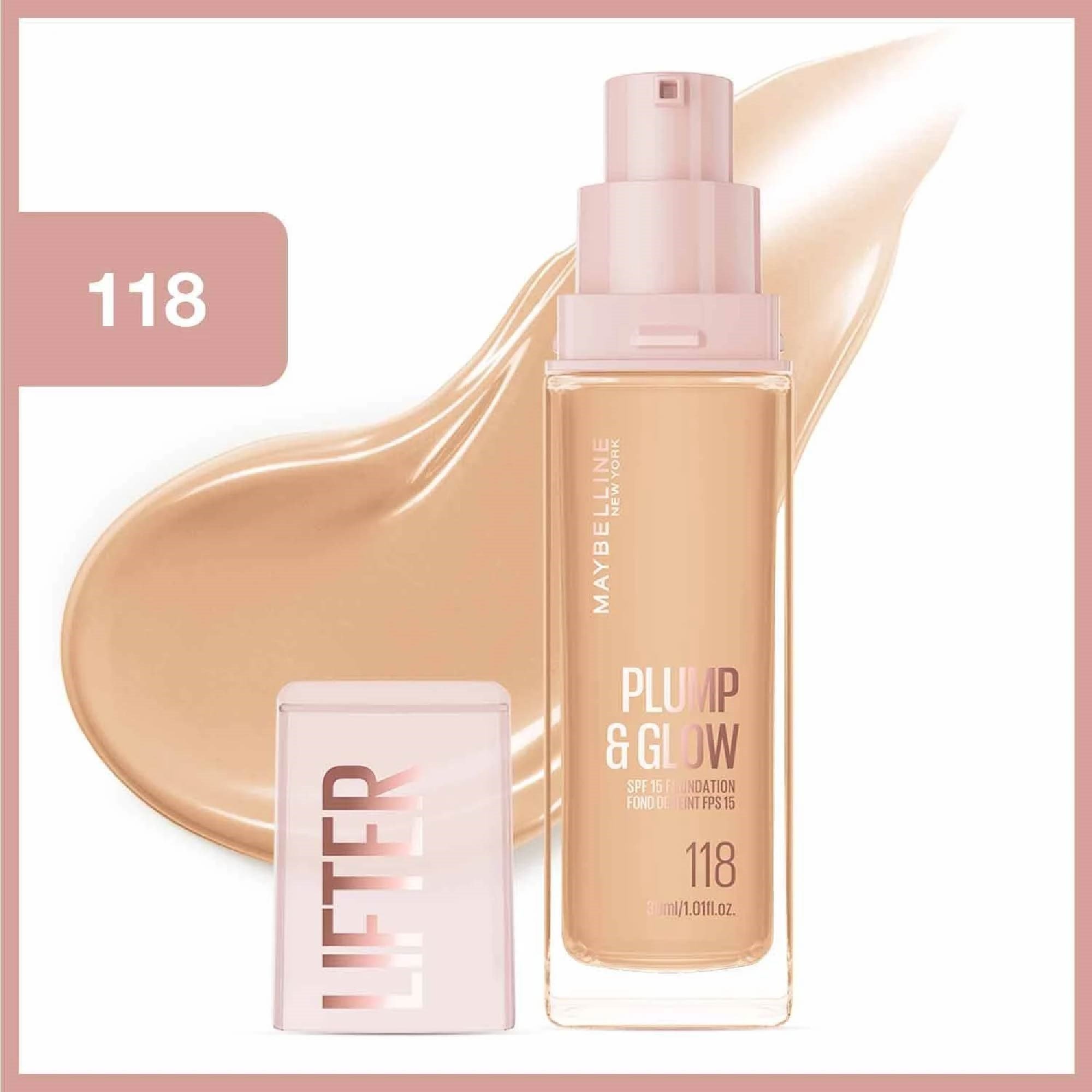 Maybelline Lifter Plump & Glow - Cilt Bakım Etkili Fondöten No: 118