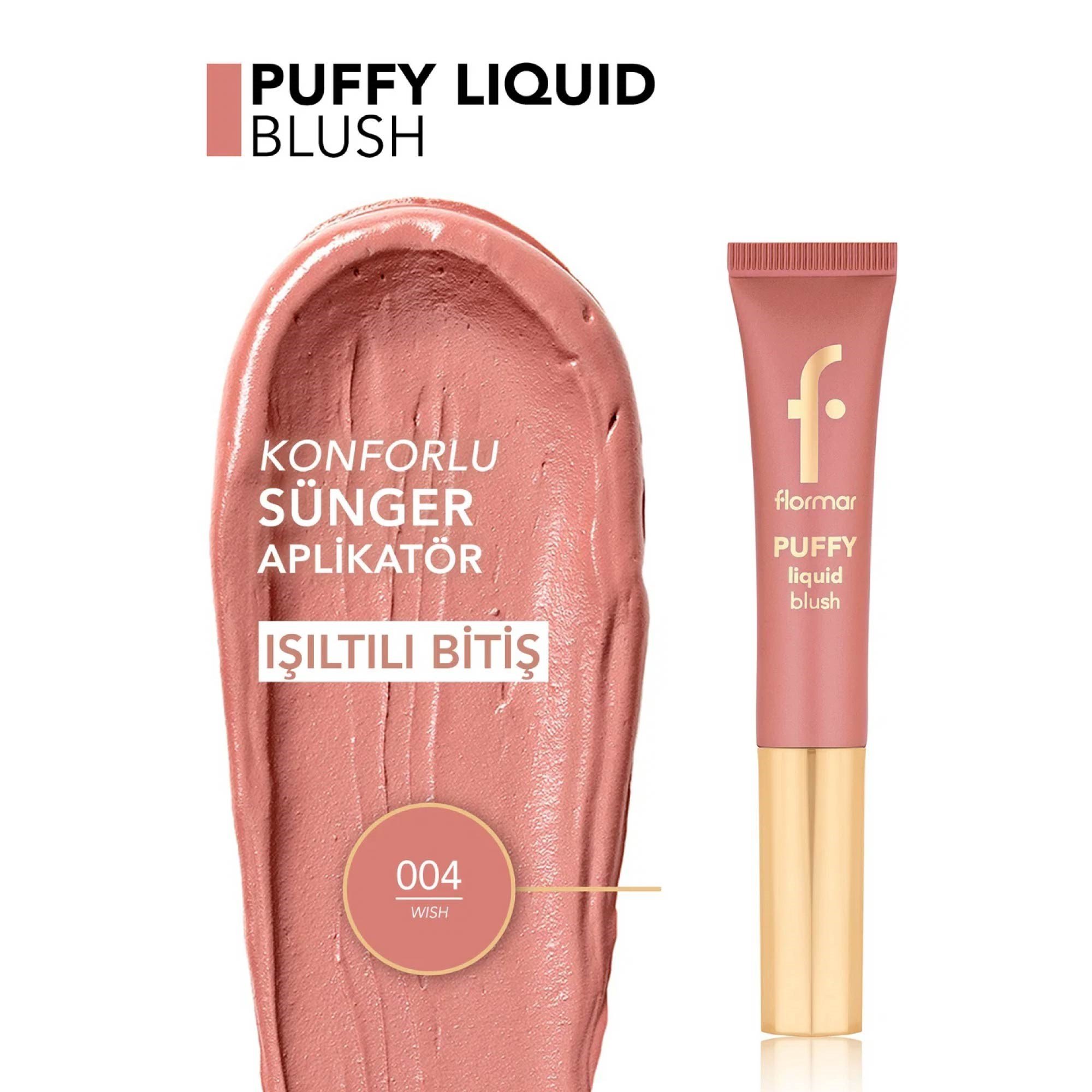 Flormar Puffy Liquid Nemlendirici Etkili & Parlak Bitişli Sünger Aplikatörlü Likit Allık 004 Wish