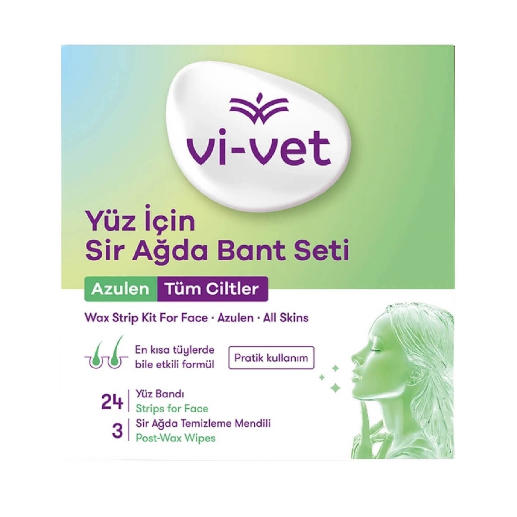ViVet Sir Ağda Bandı Yüz İçin Tüm Cilt  Azulen 24'lü