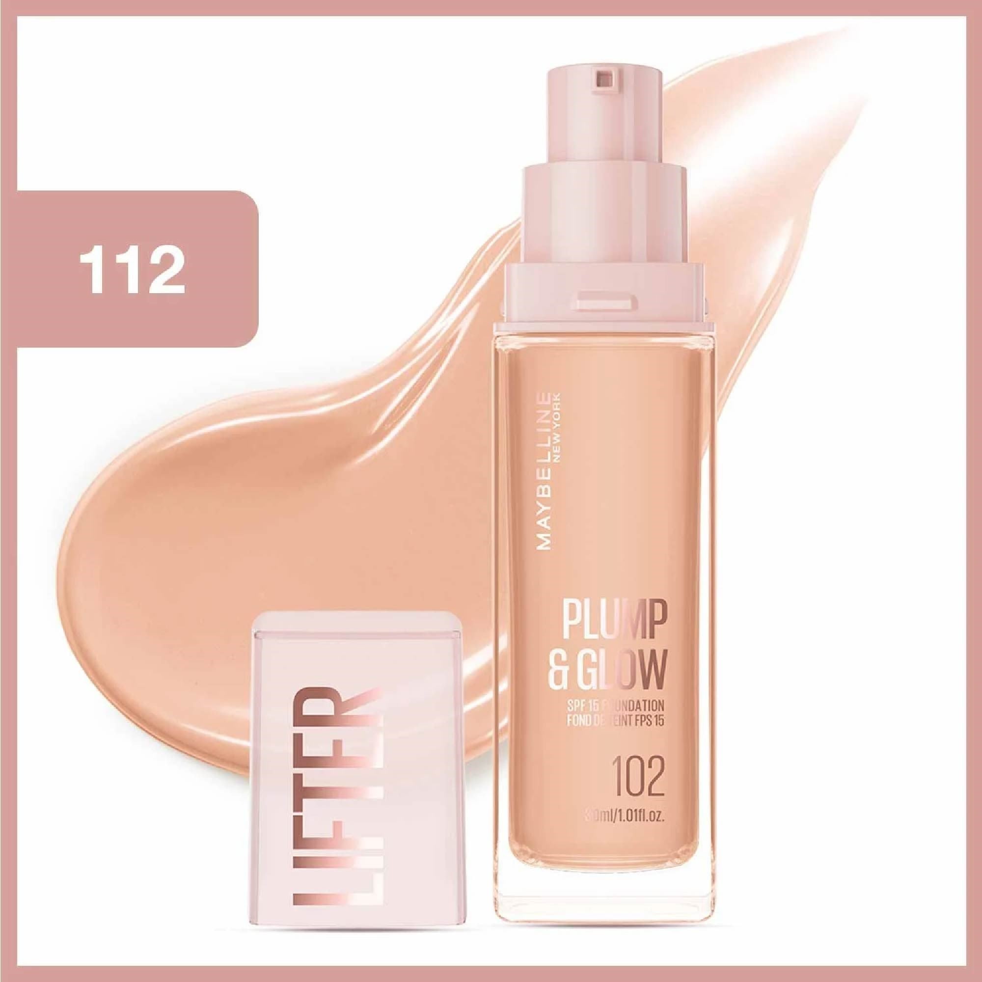 Maybelline Lifter Plump & Glow - Cilt Bakım Etkili Fondöten No: 112