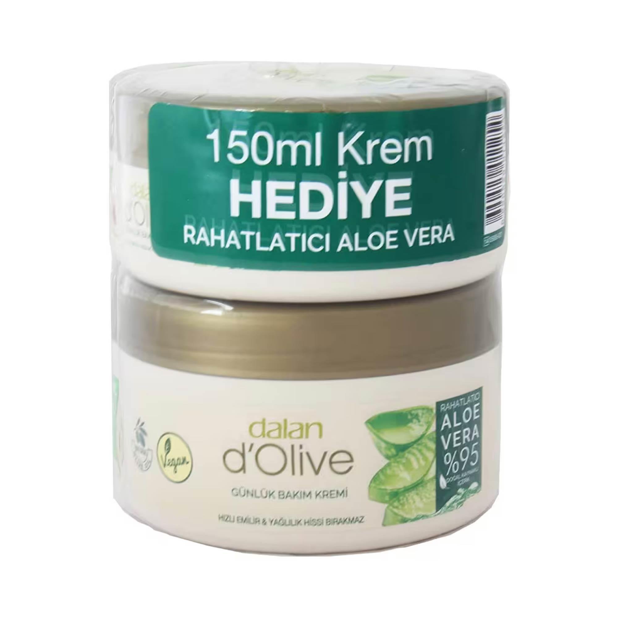 Dalan D'Olive Günlük Bakım Rahatlatıcı Aloe Vera Kremi 250 ml + 150 ml Hediye 