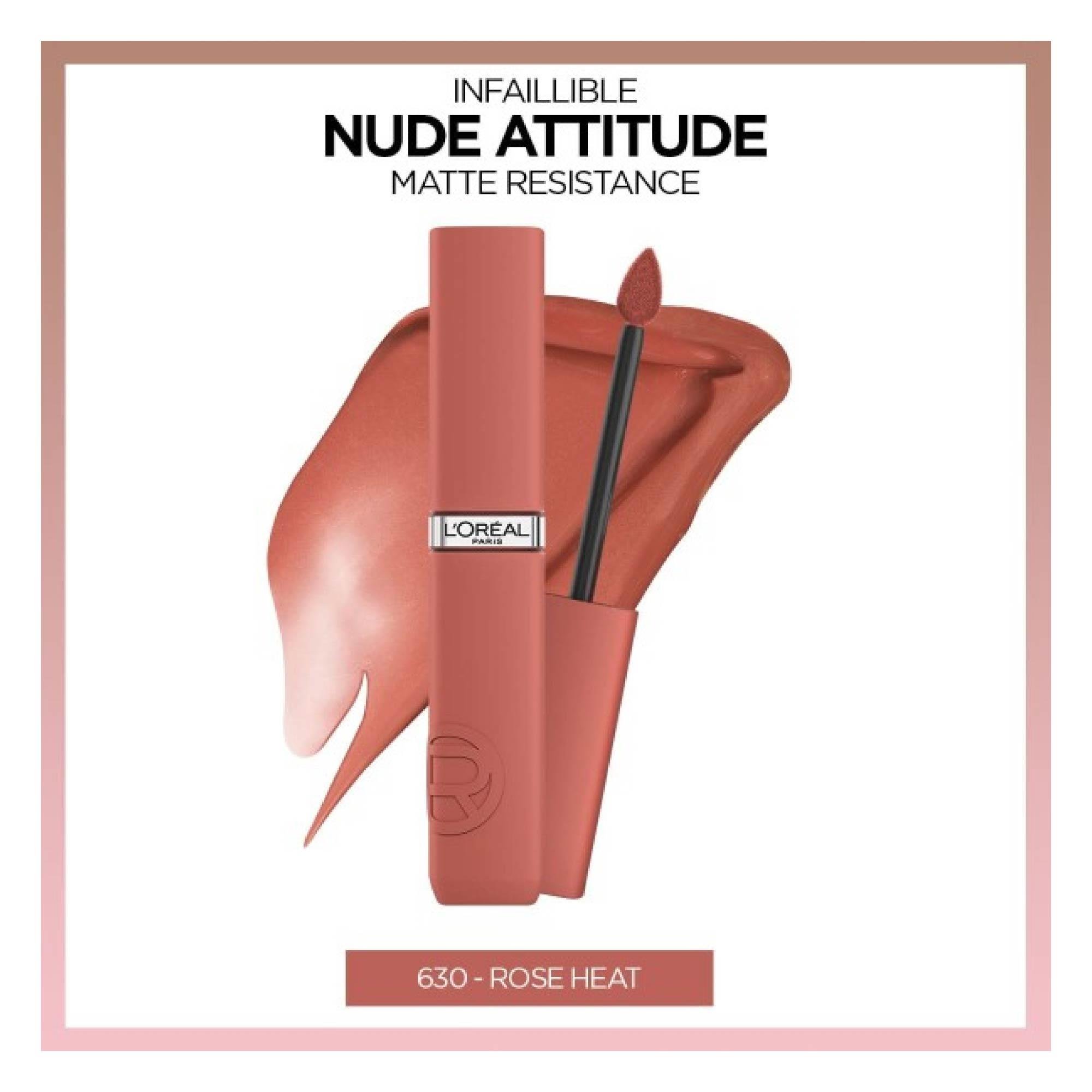 Loreal Paris Matte Resistance Likit Mat Ruj 630 Rose Heat