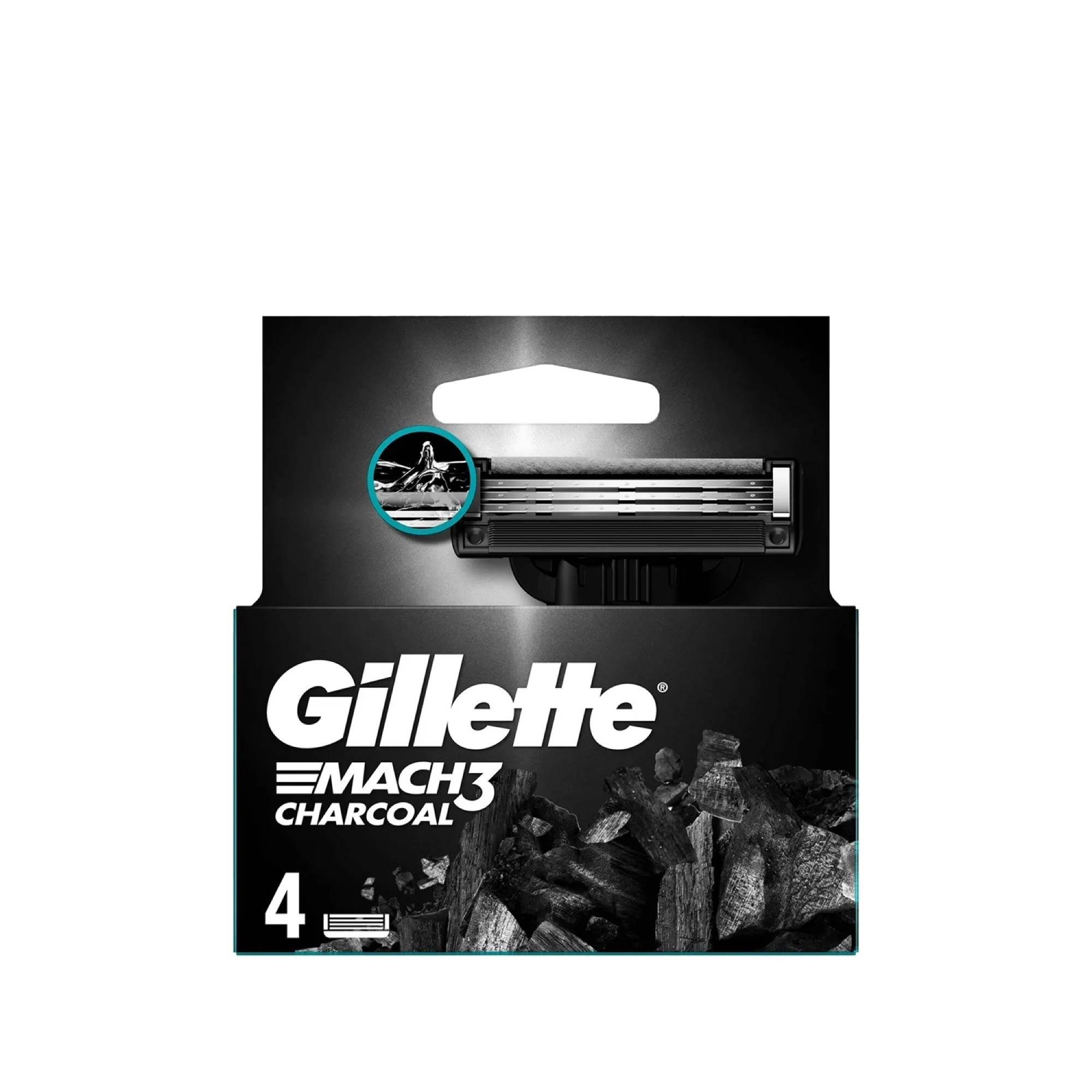 Gillette Mach3 Charcoal Yedek Tıraş Bıçağı 4'lü