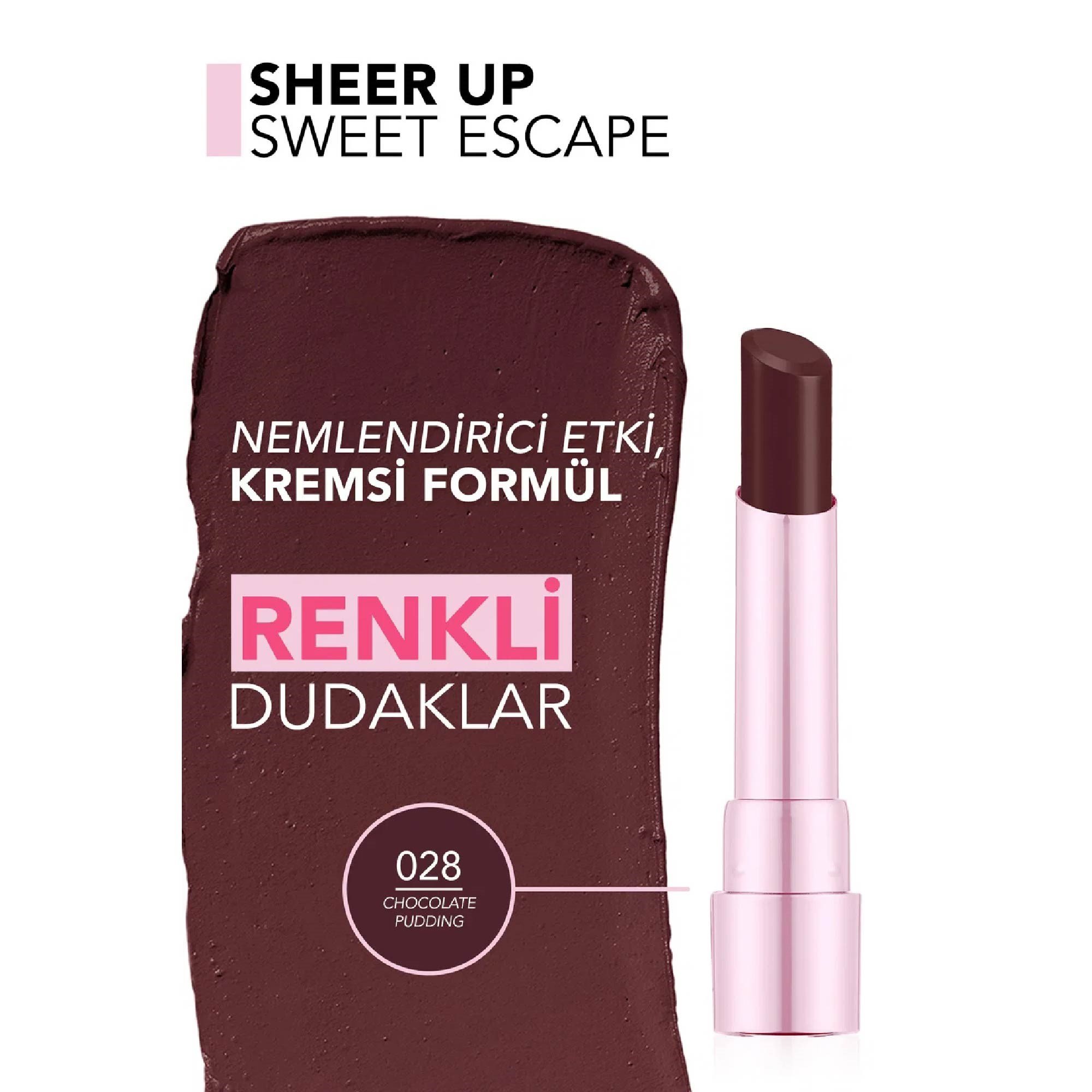 Flormar Sheer Up Sweet Escape 028 Chocolate Puding