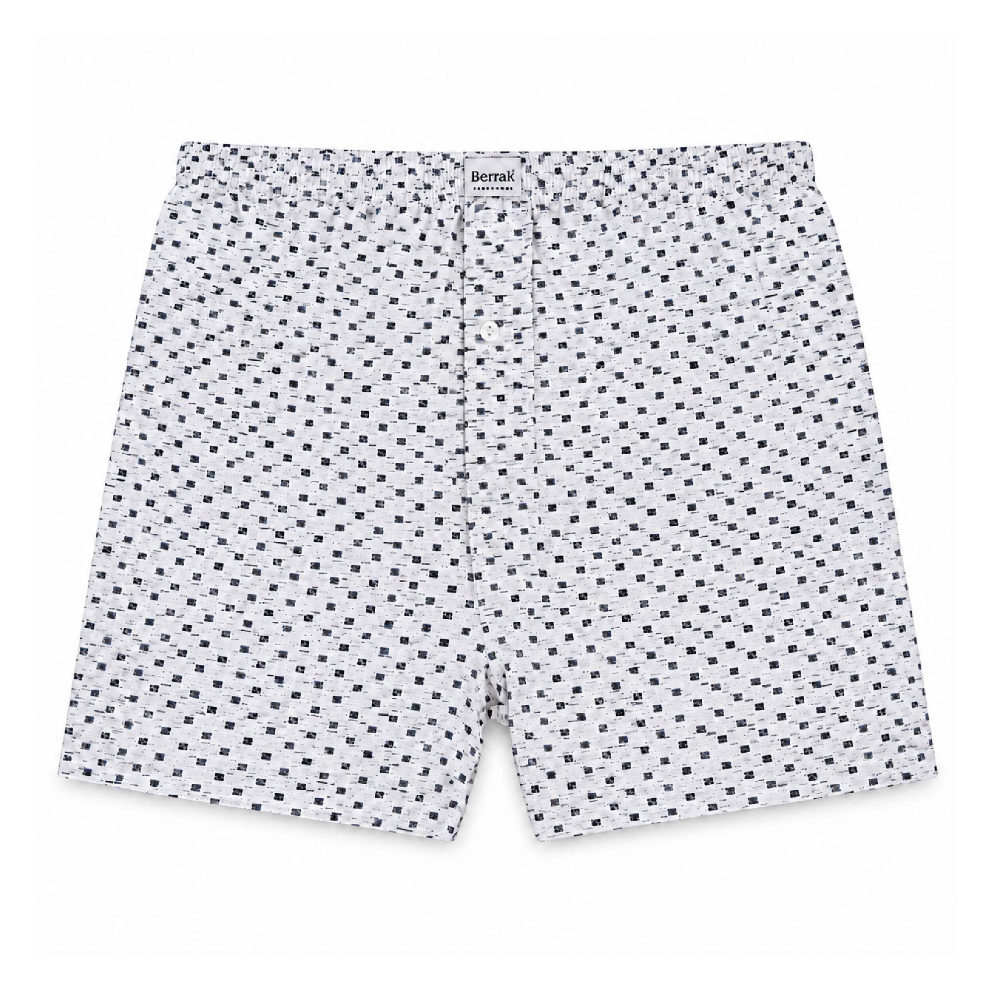 Berrak Erkek Desenli Boxer 1053 Beyaz XLarge