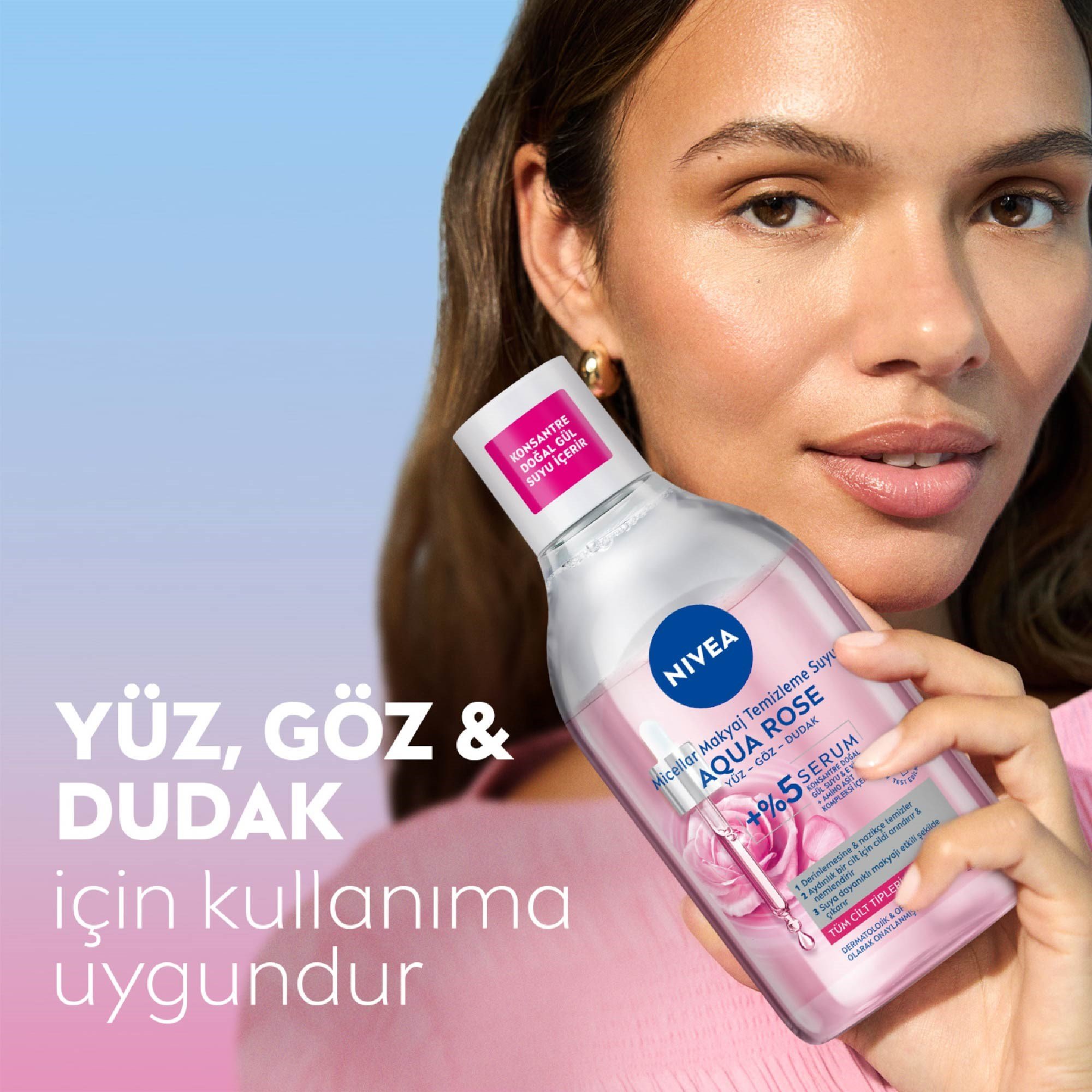 Nivea Aqua Rose Çift Fazlı Yüz Temizleme Suyu 400 Ml