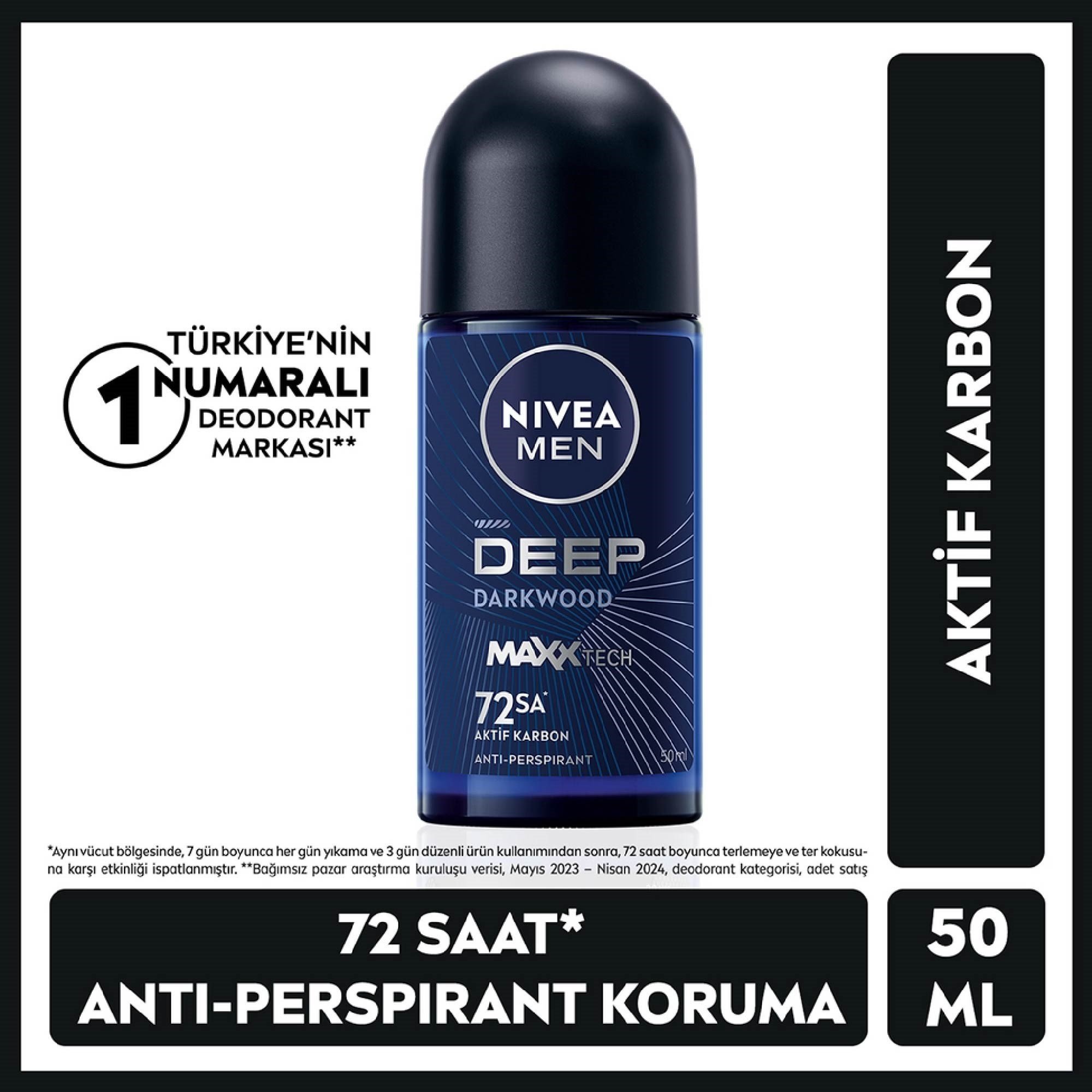 Nivea Men Roll-On Deep Dimension Dark Wood 50ml
