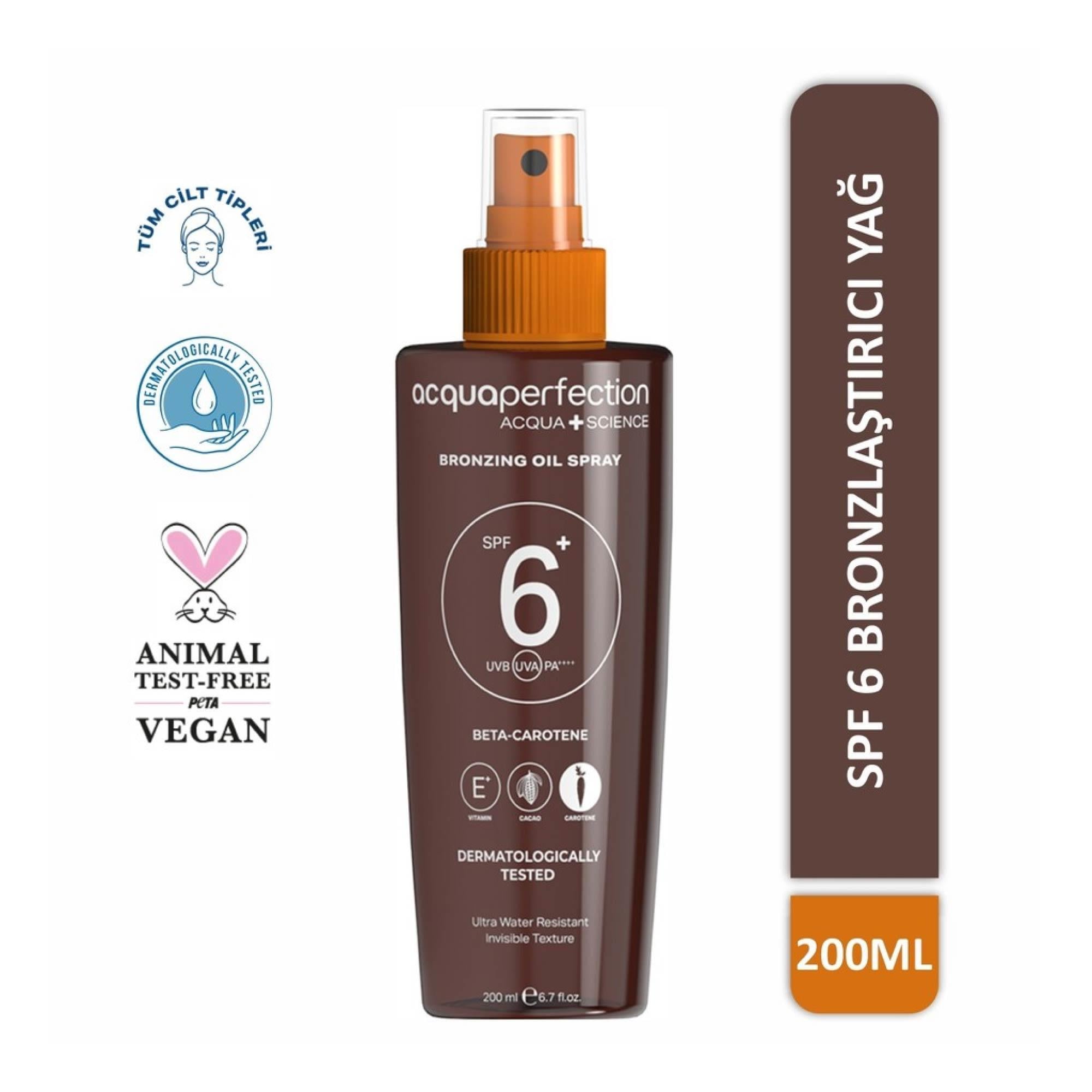 Acqua Perfection Bronzlaştırıcı Yağ Sprey SPF 6+ 200 ml