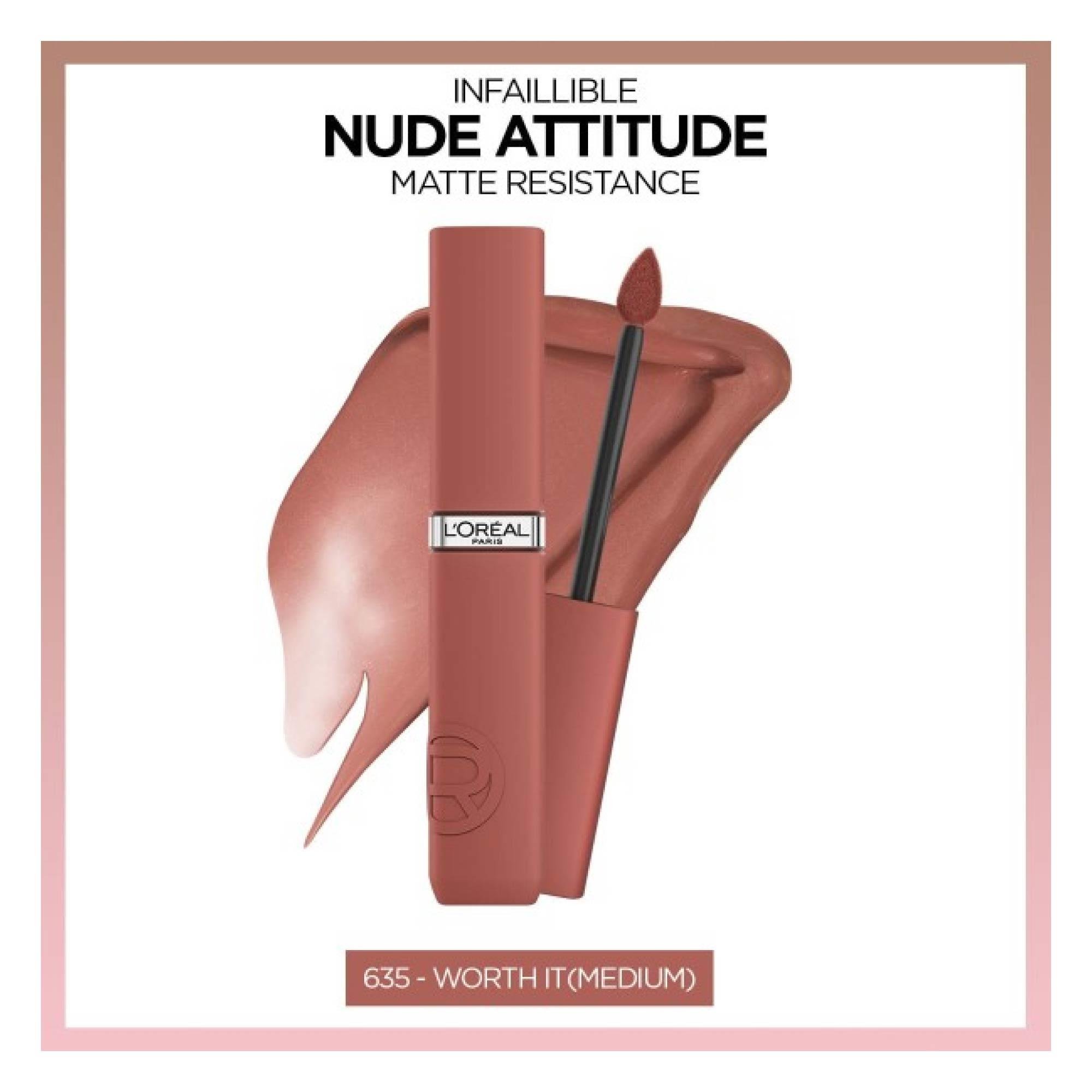 Loreal Paris Matte Resistance Likit Mat Ruj 630 Worth It Medium 