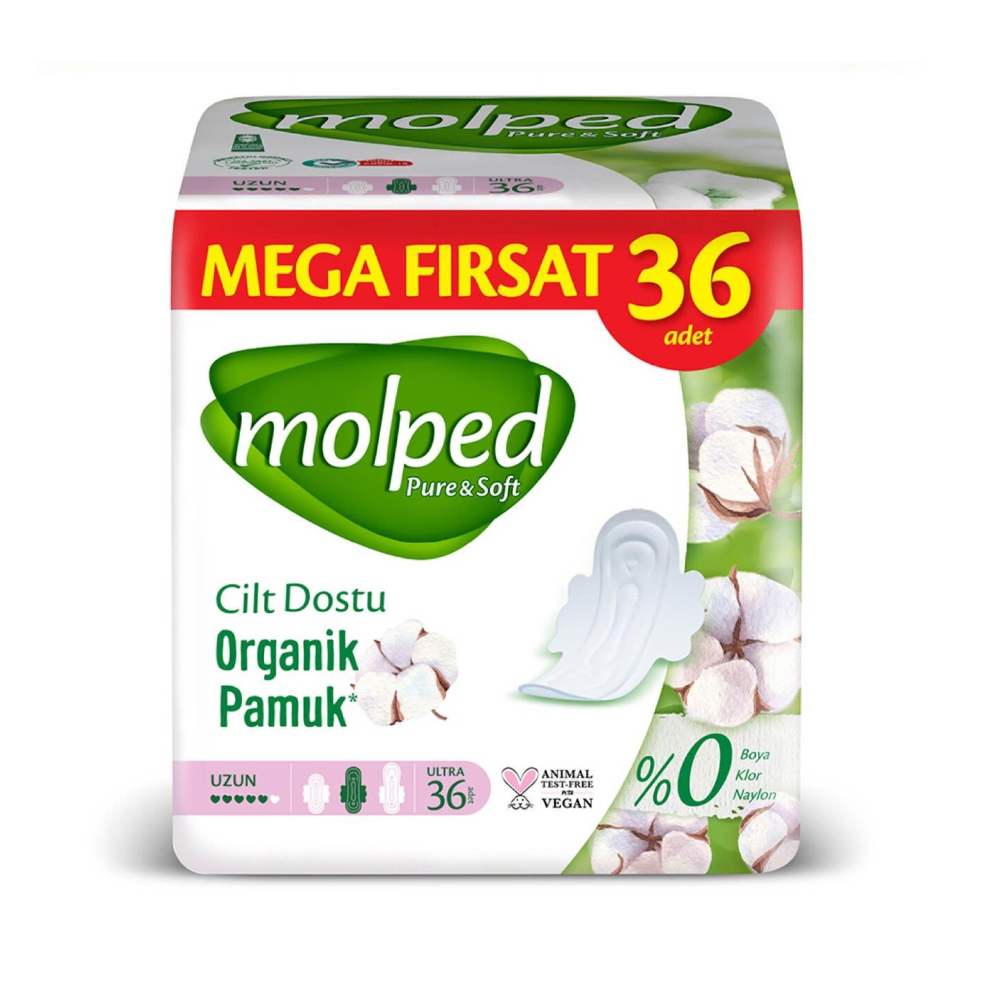 Molped Pure&Soft Hijyenik Ped Uzun 36'lı