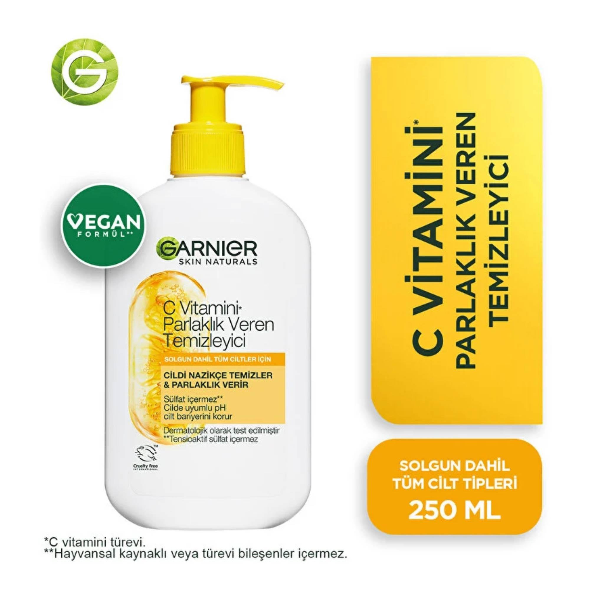 Garnier C Vitamini Parlaklık Veren Temizleyici Tüm Ciltler 250 ml