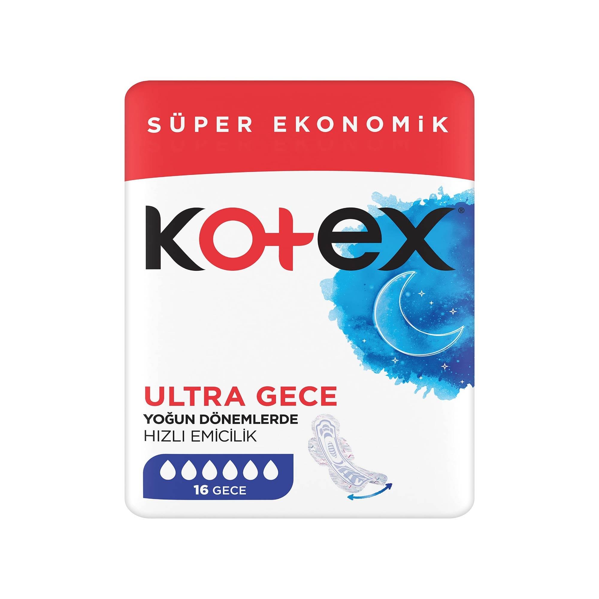 Kotex Ultra Hijyenik Ped Gece Süper Ekonomik 16'li 