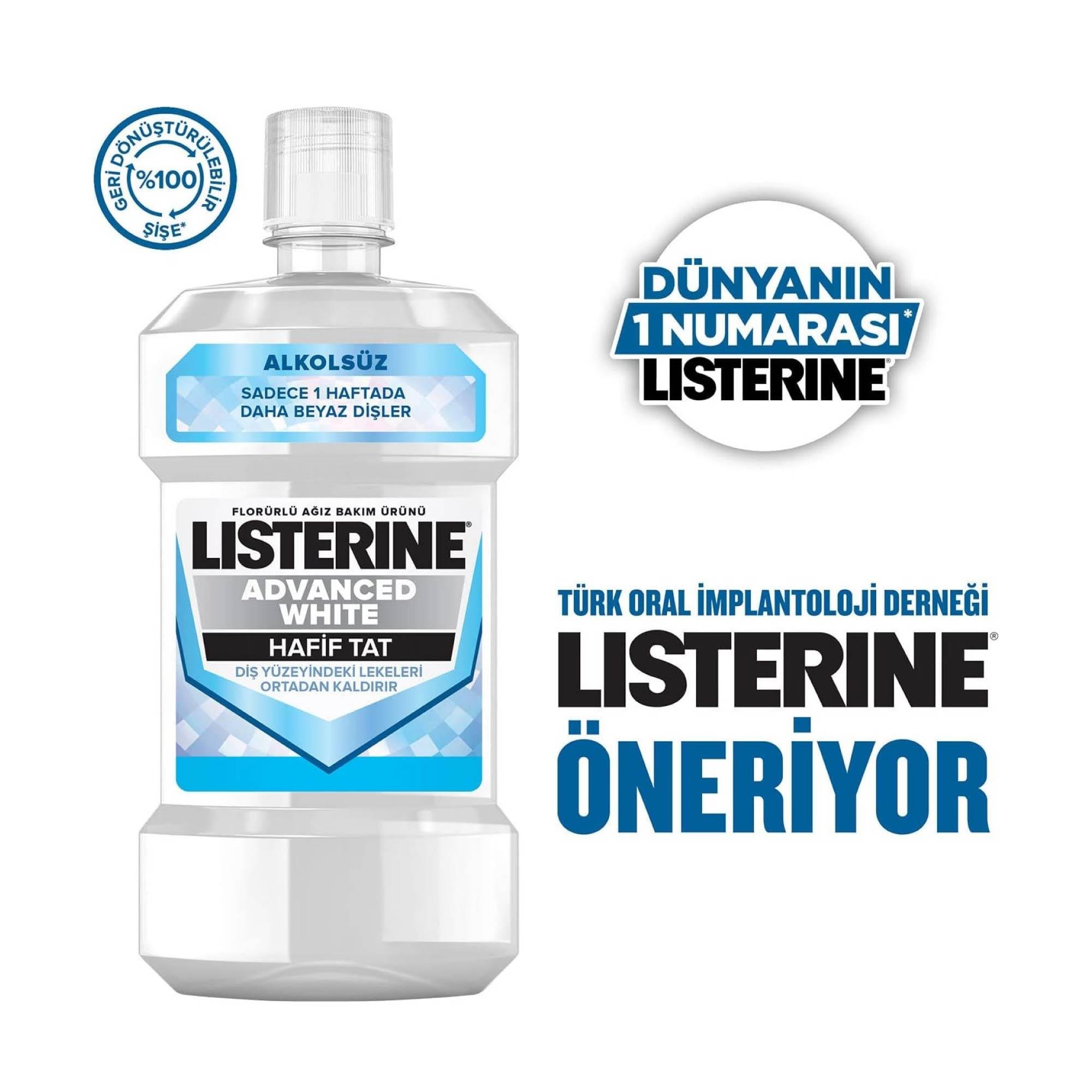 Listerine Ağız Bakım Suyu Advance White 500 ml.