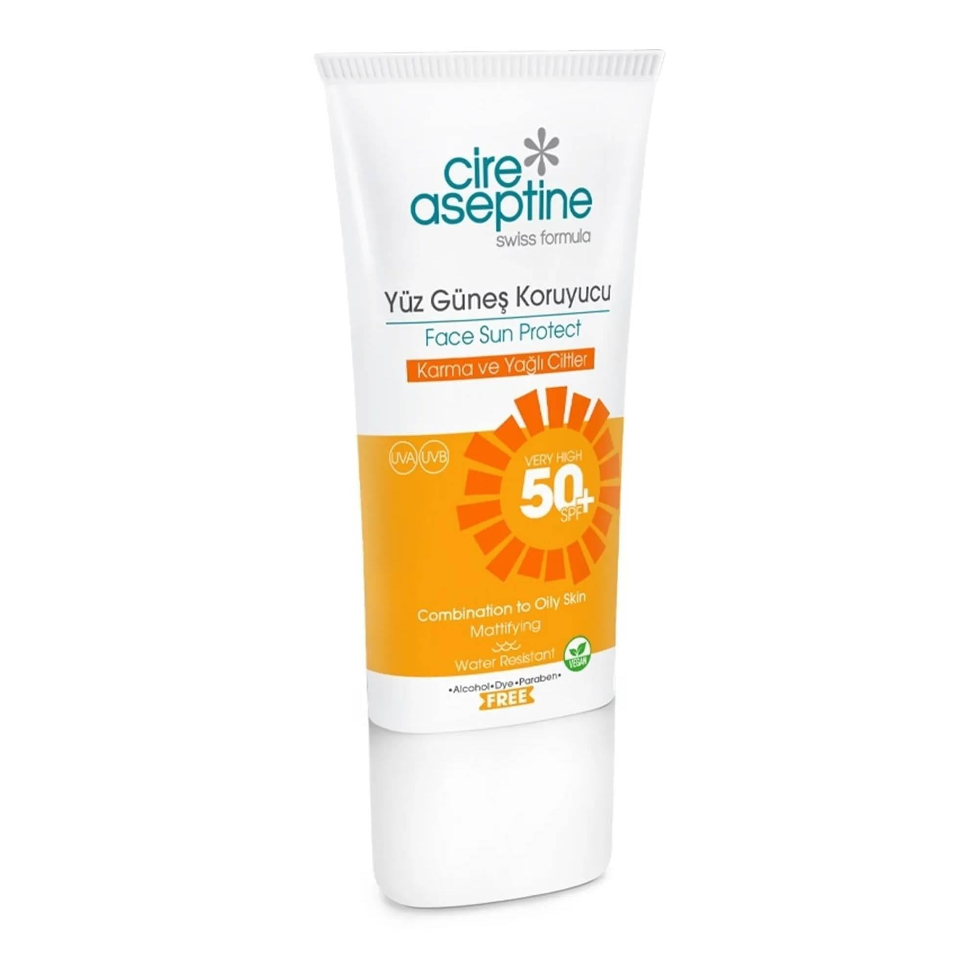 Cire Aseptine Yüz Güneş Koruyucu Karma Ve Yağlı Ciltler Spf50+ 50 Ml