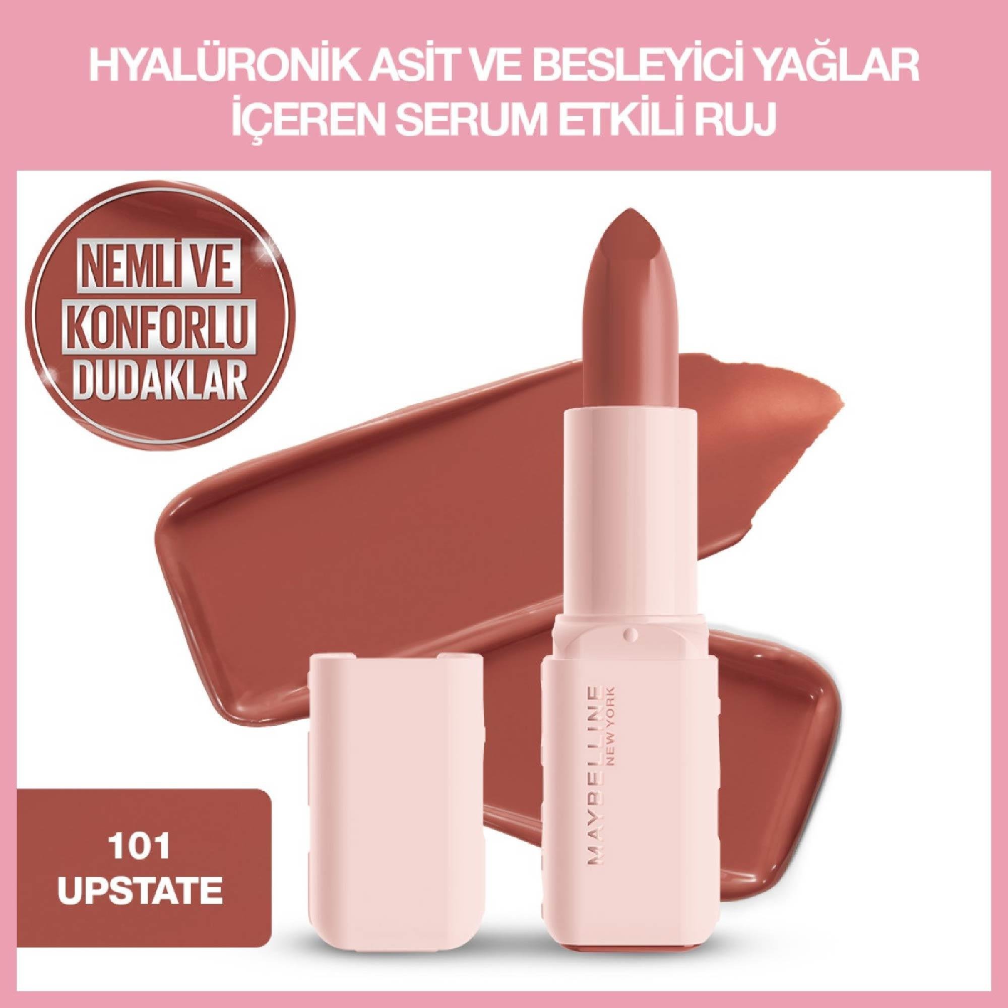 Maybelline Serum Etkili Hyalüronik Asit ve Besleyici Yağ İçeren Ruj 101 Upstate 