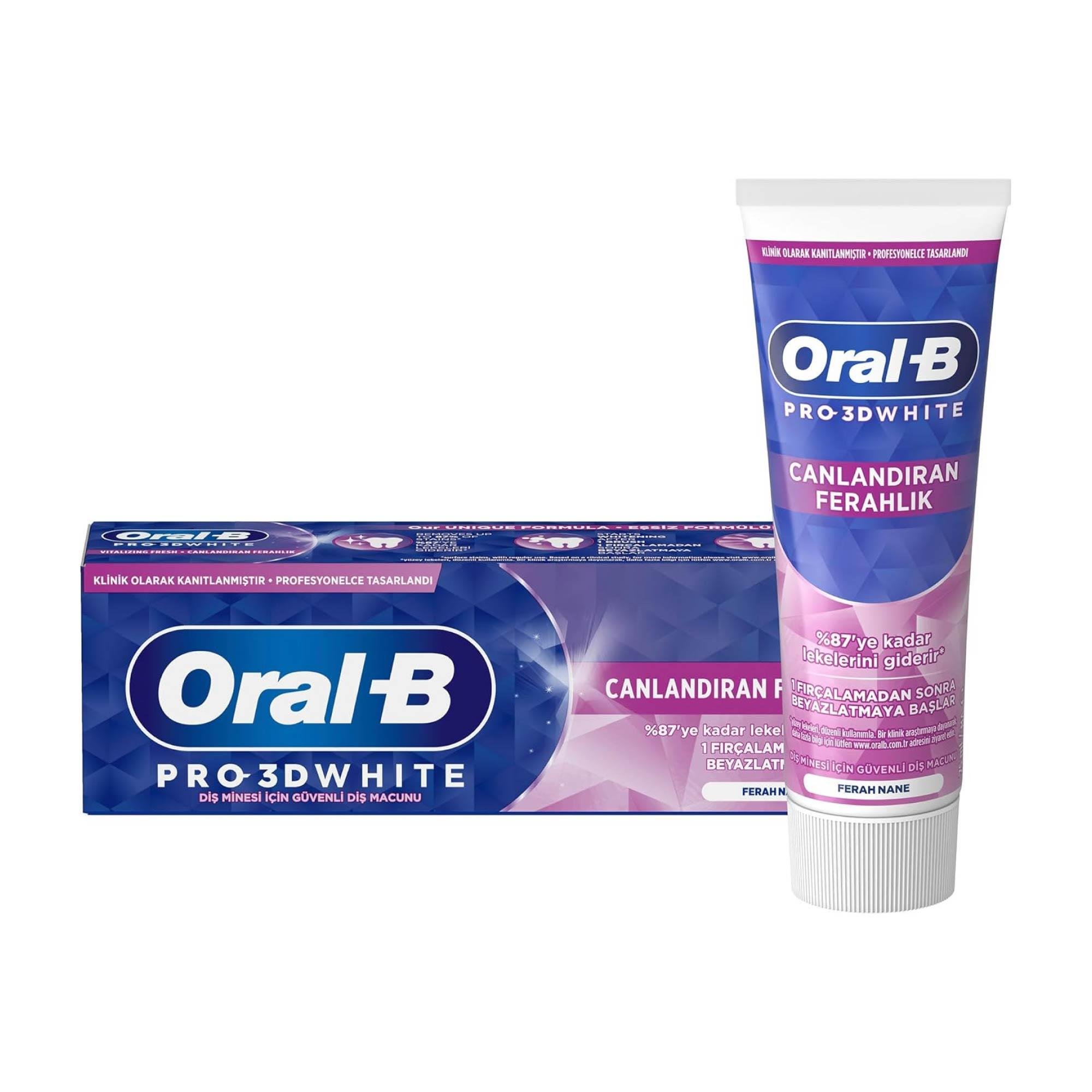 Oral-B Diş Macunu Pro3D White Canlandıran Ferahlık 75 ml