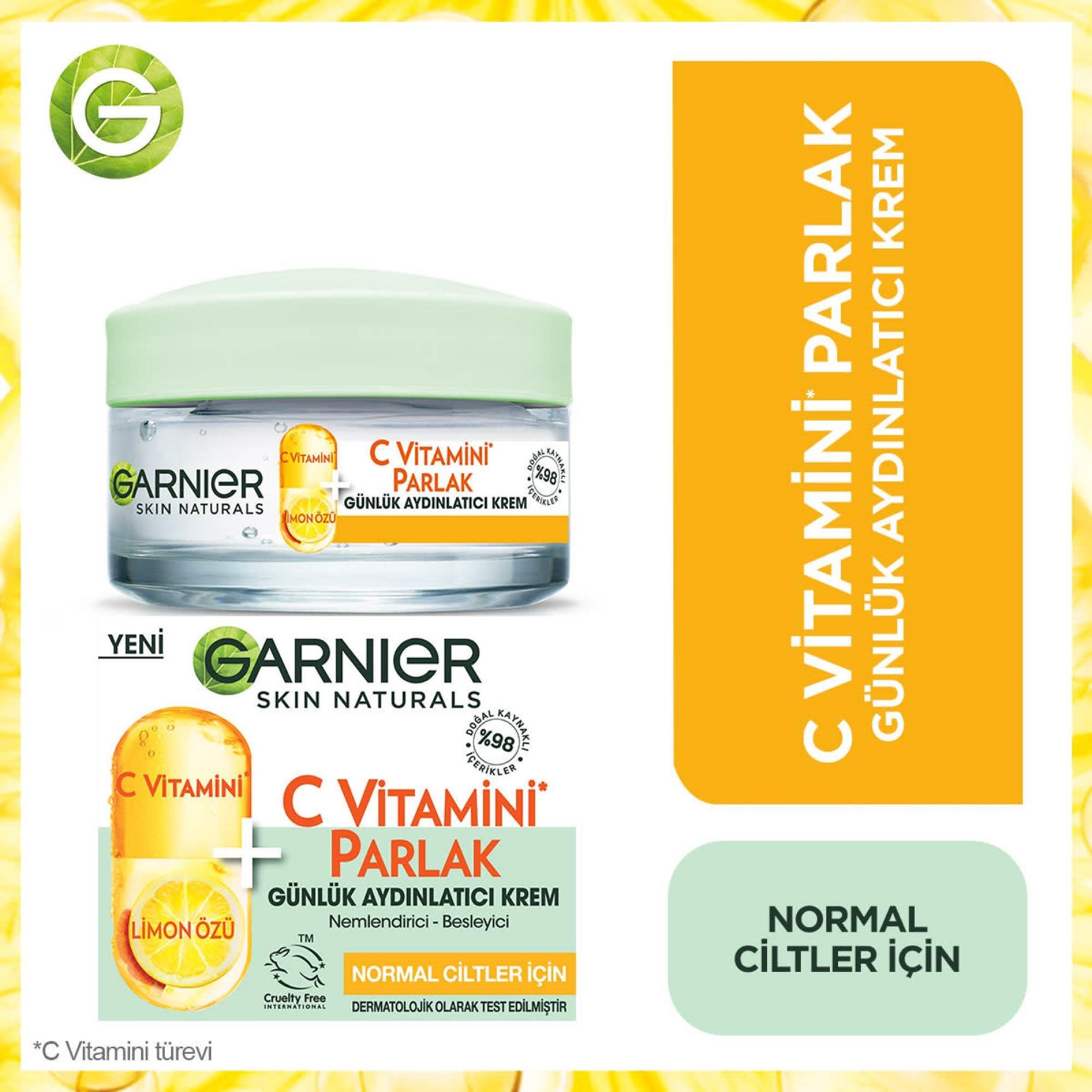 Garnier Günlük Nemlendirici Krem C Vitamini Parlak Normal Cilt 50ml