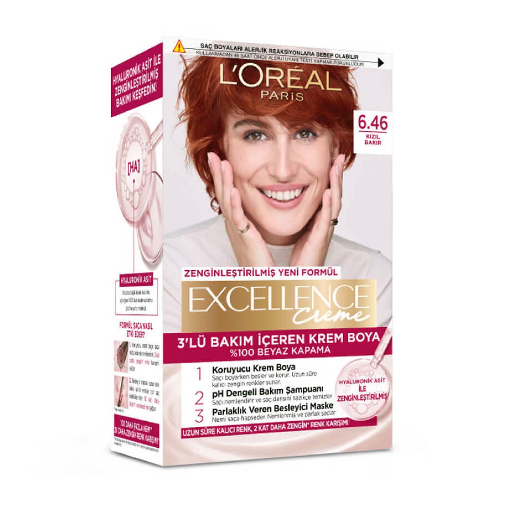 Loreal Paris Excellence Creme Set Boya Kızıl Bakır 6.46