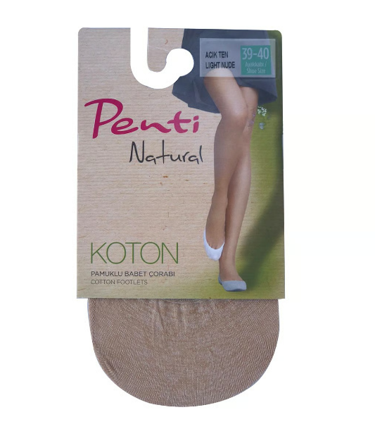 Penti Natural Koton Babet Çorabı Açık Ten 39-40