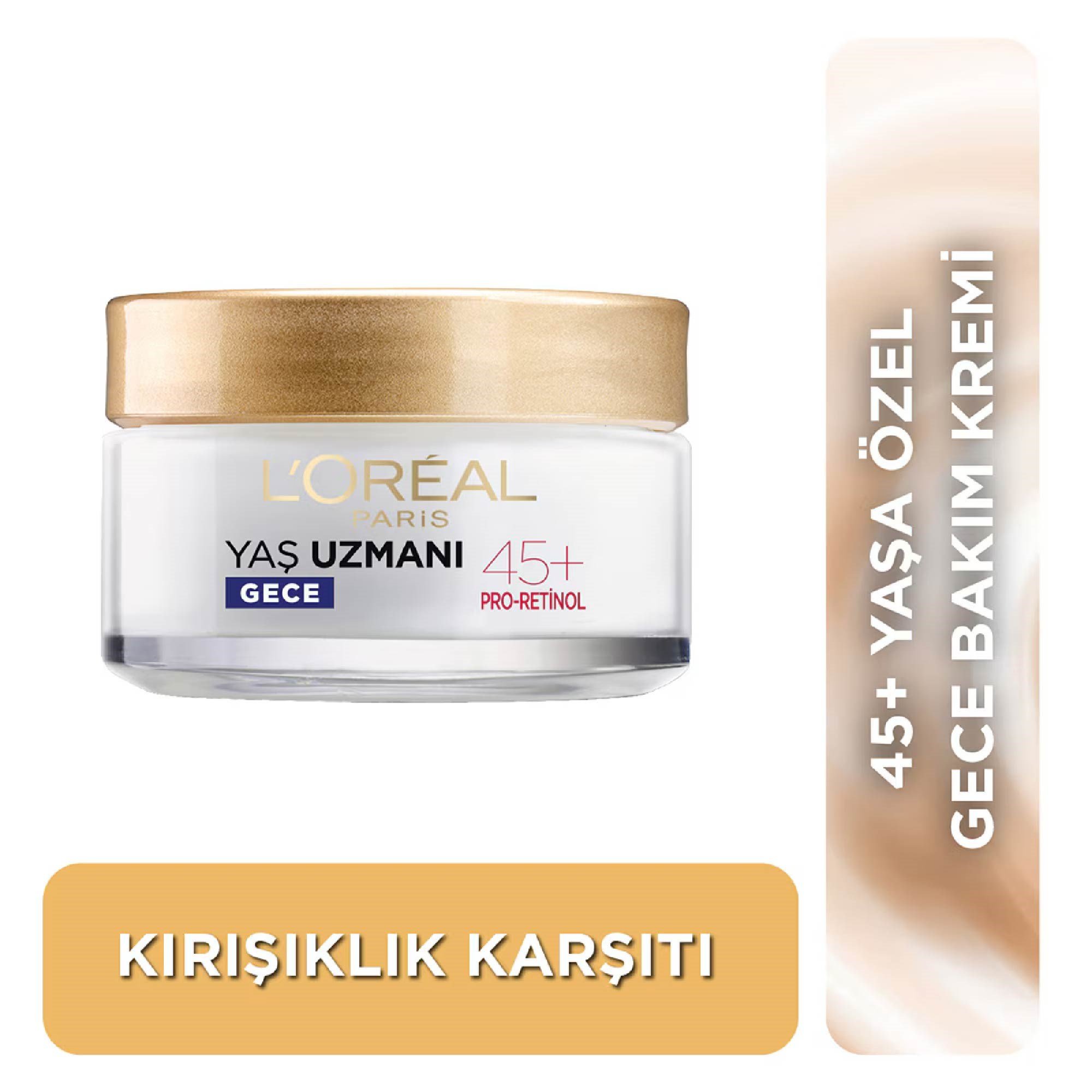 Loreal Paris Yaş Uzmanı Kırışıklık Karşıtı Nemlendirici Krem Gece 45 Yaş	