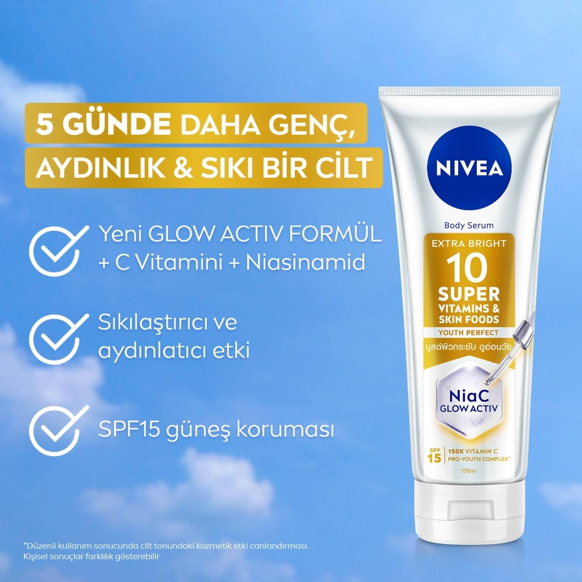 Nivea Super10 Serum Etkili Aydınlatıcı ve Sıkılaştırıcı Vücut Losyonu 170 ml