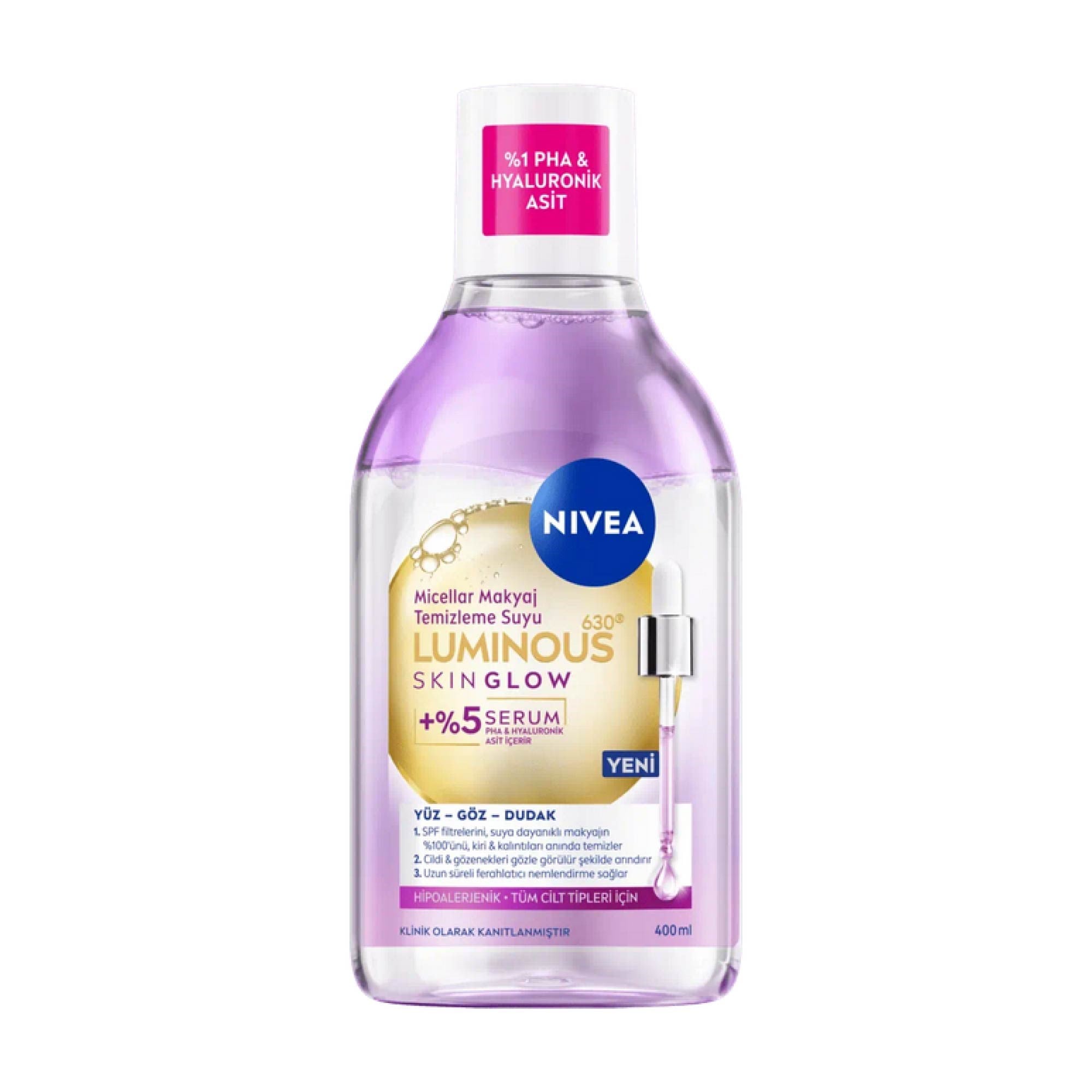 Nivea Luminous Skin Glow Micellar Water Makyaj Temizleme Suyu 400 ml