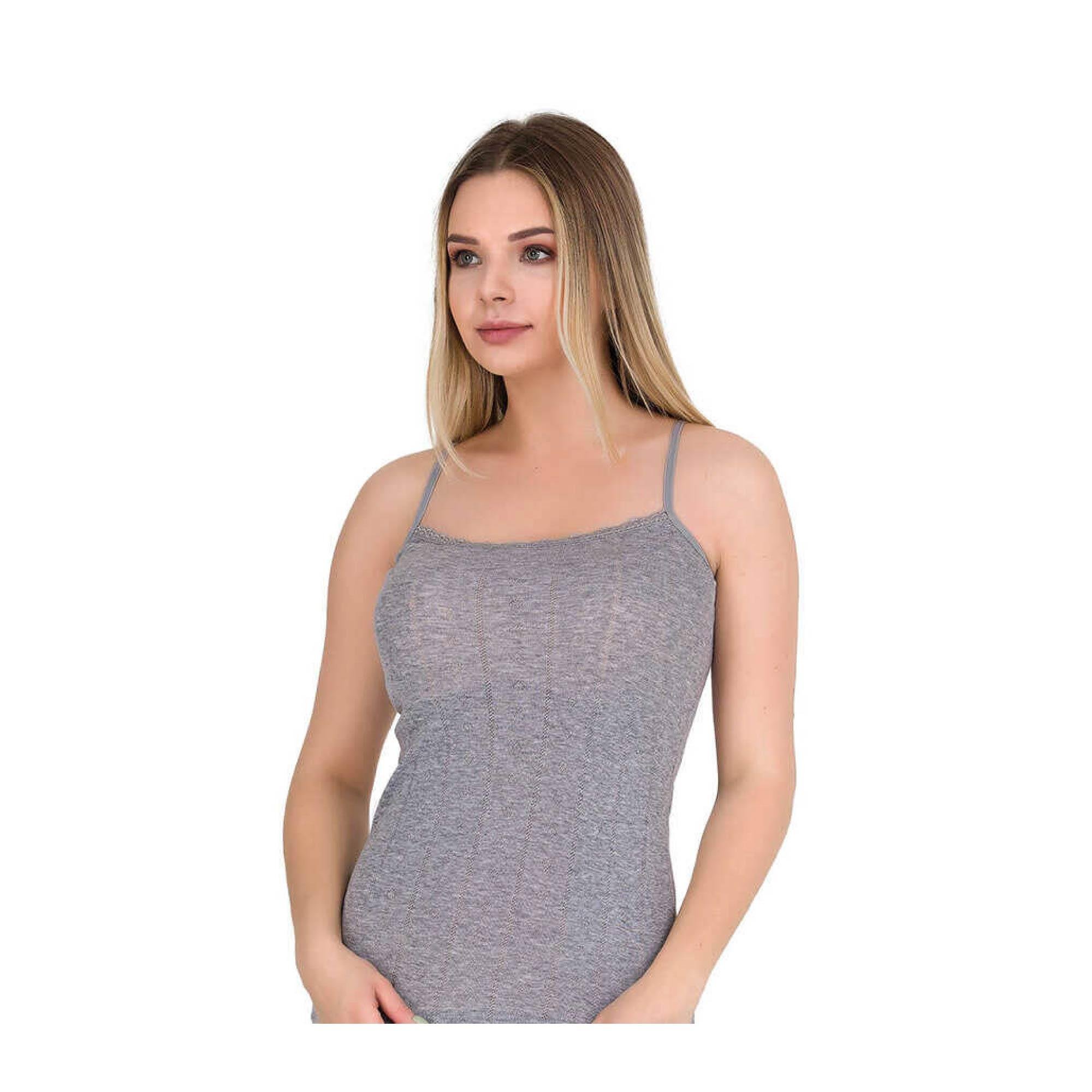 Berrak Kadın Atlet Gri/Melanj Xlarge İnce Askı 8050