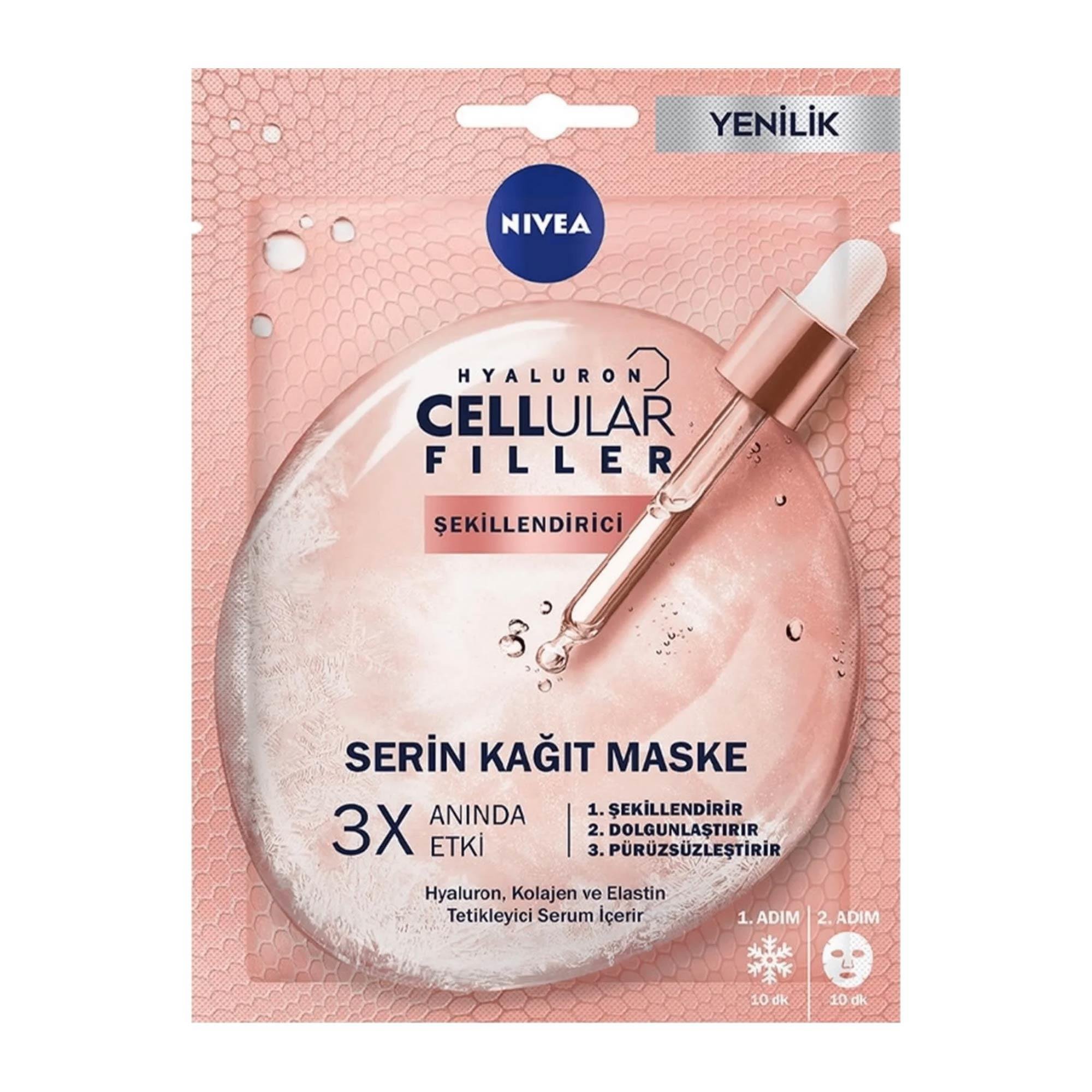 Nivea 10 Dakika Hyaluron Cellular Filler Dolgunlaştırıcı Kağıt Yüz Bakım Maskesi 28 gr