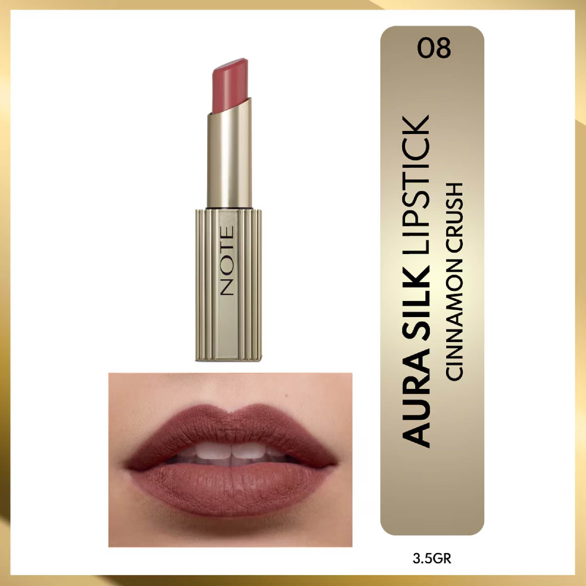 Note Aura Silk Lipstick 08 Cinnamon Crush Kremsi Yarı Parlak Ruj