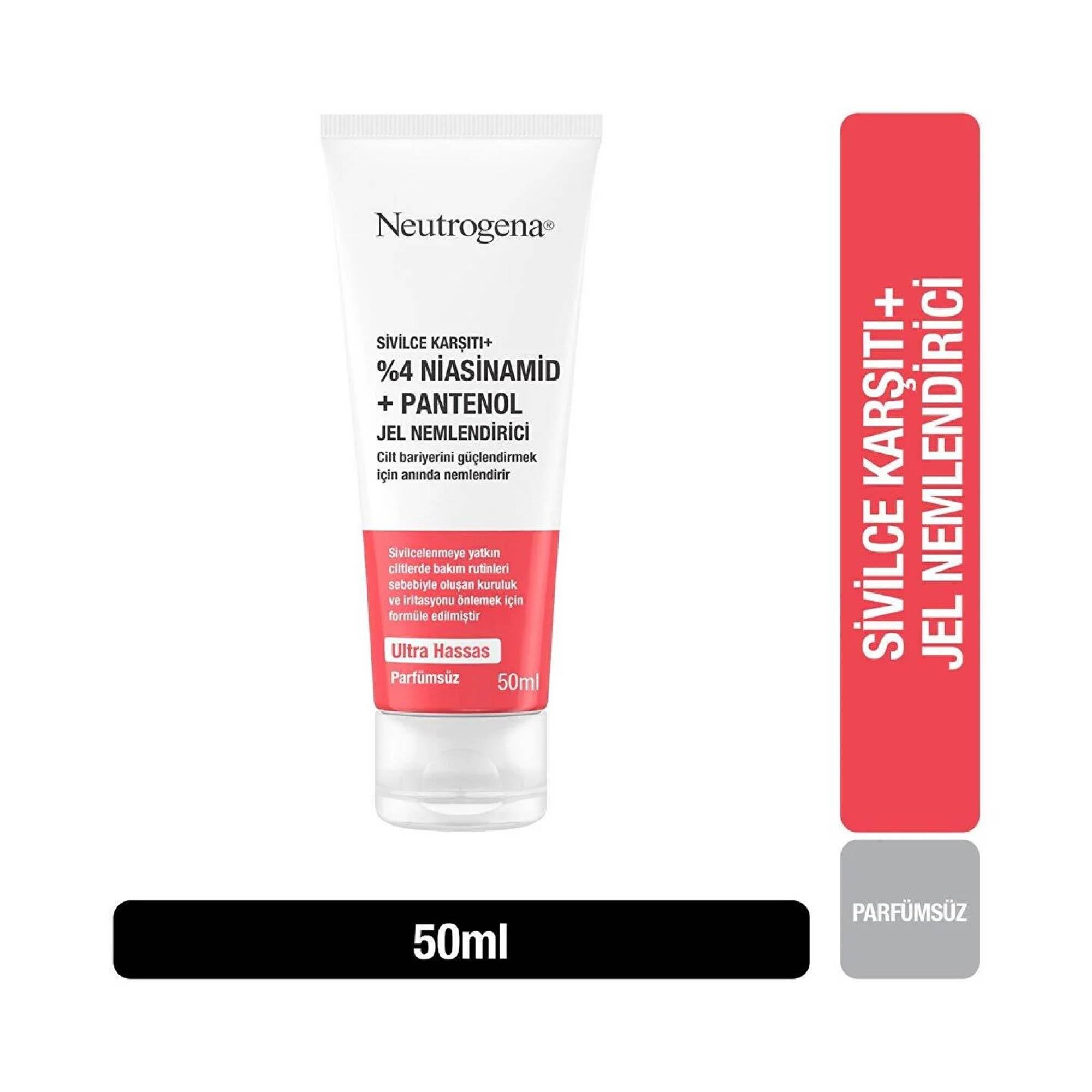 Neutrogena Sivilce Karşıtı+%4 Niasinamid +Pantenol Jel Nemlendirici 50 ml