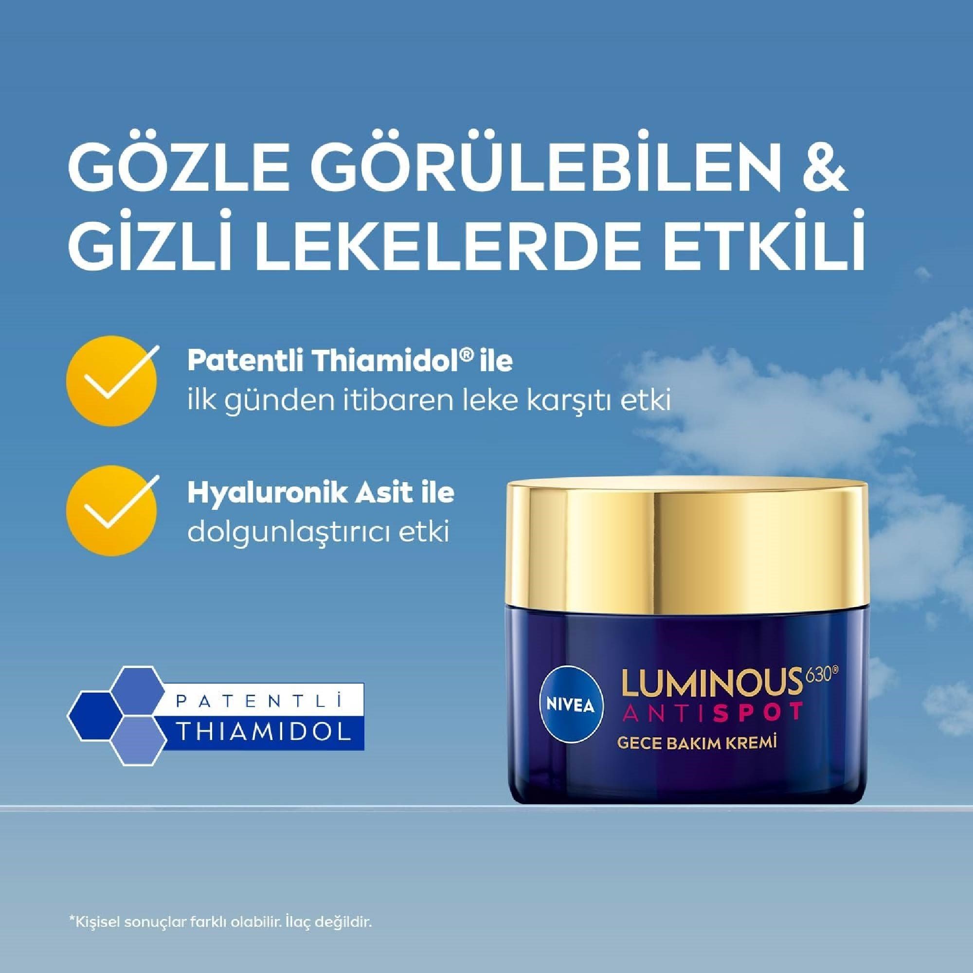 Nivea Cellular Luminous Antispot Leke Karşıtı Gece Bakım Kremi 50ml