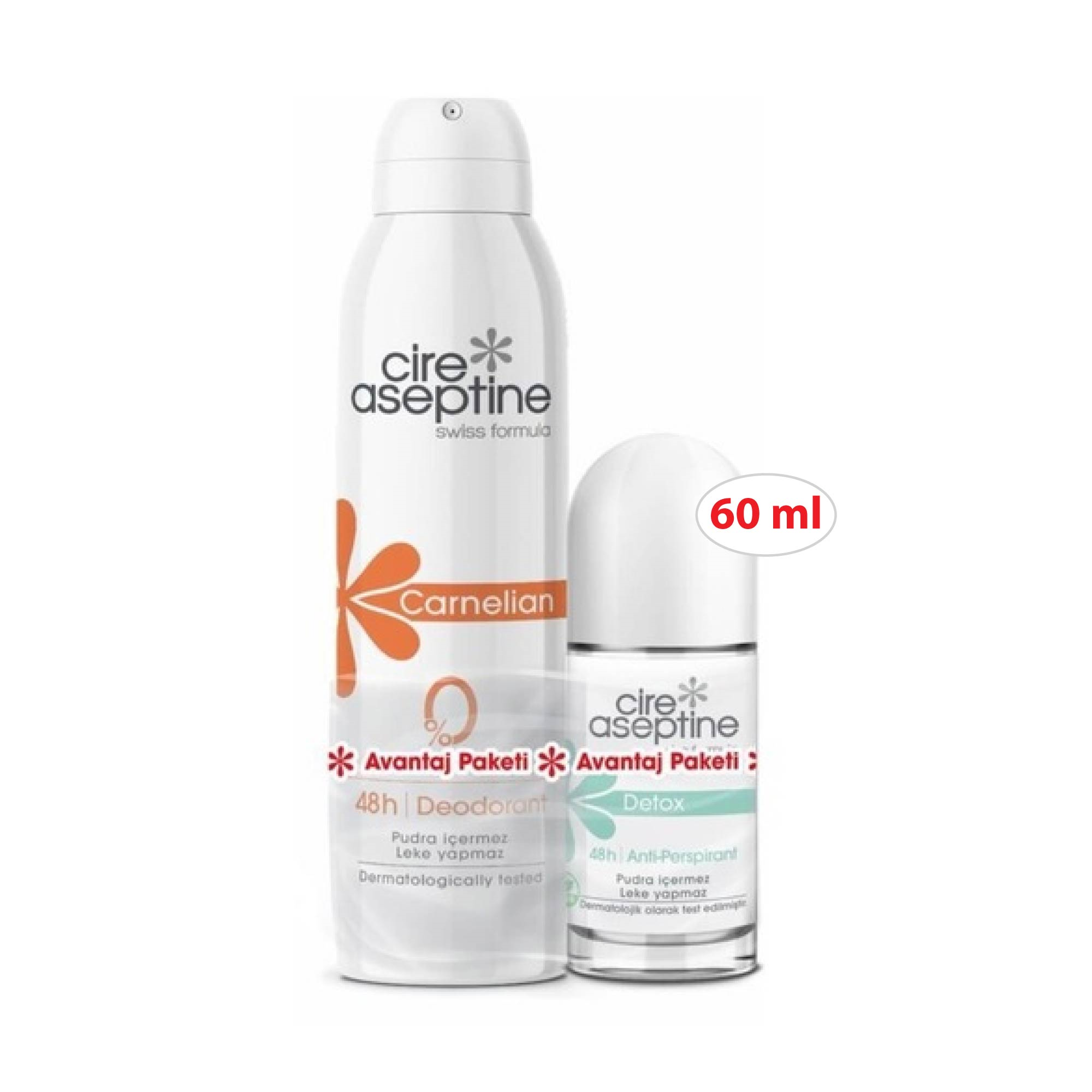 Cire Aseptine Carnelian Deodorant 150ml + Detox Roll on 60ml