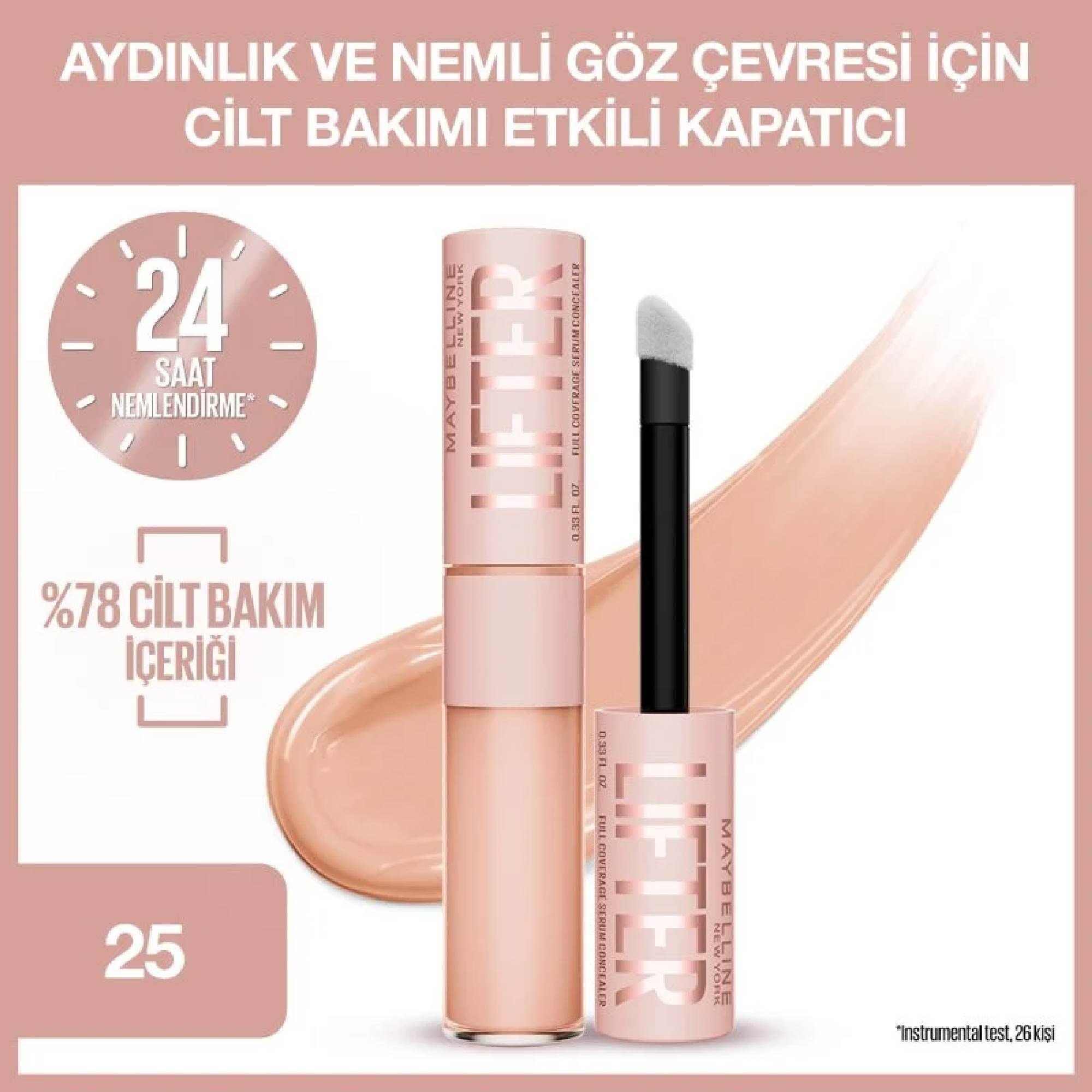 Maybelline Lifter - Nemlendirici ve Aydınlatıcı Etkili Kapatıcı No: 25