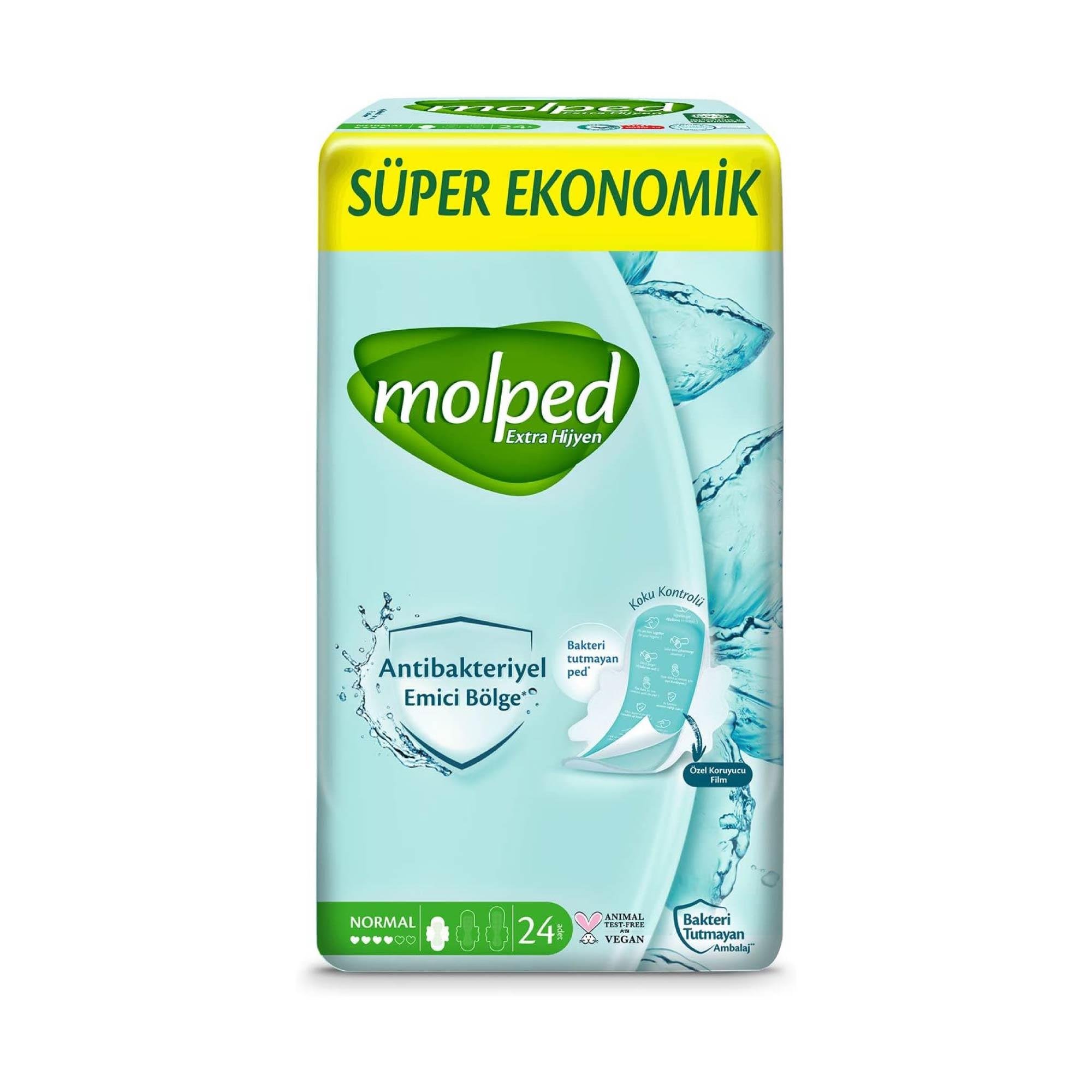 Molped Ekstra Hijyen Ped Antibakteriyel Normal 24 Adet
