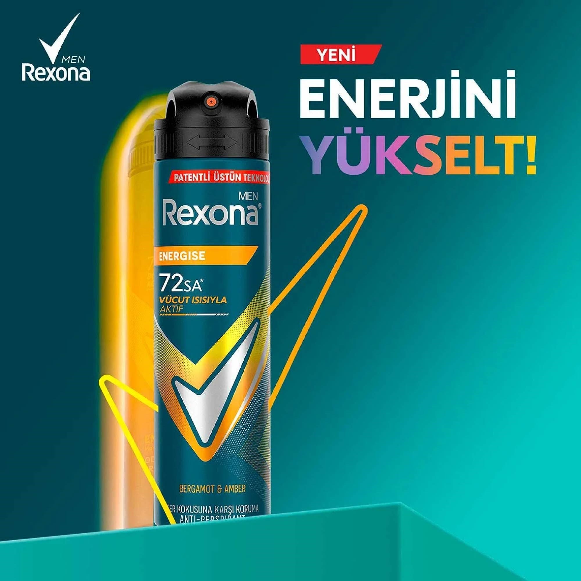 Rexona Men Deodorant Energise Bergamot & Amber 150 ml