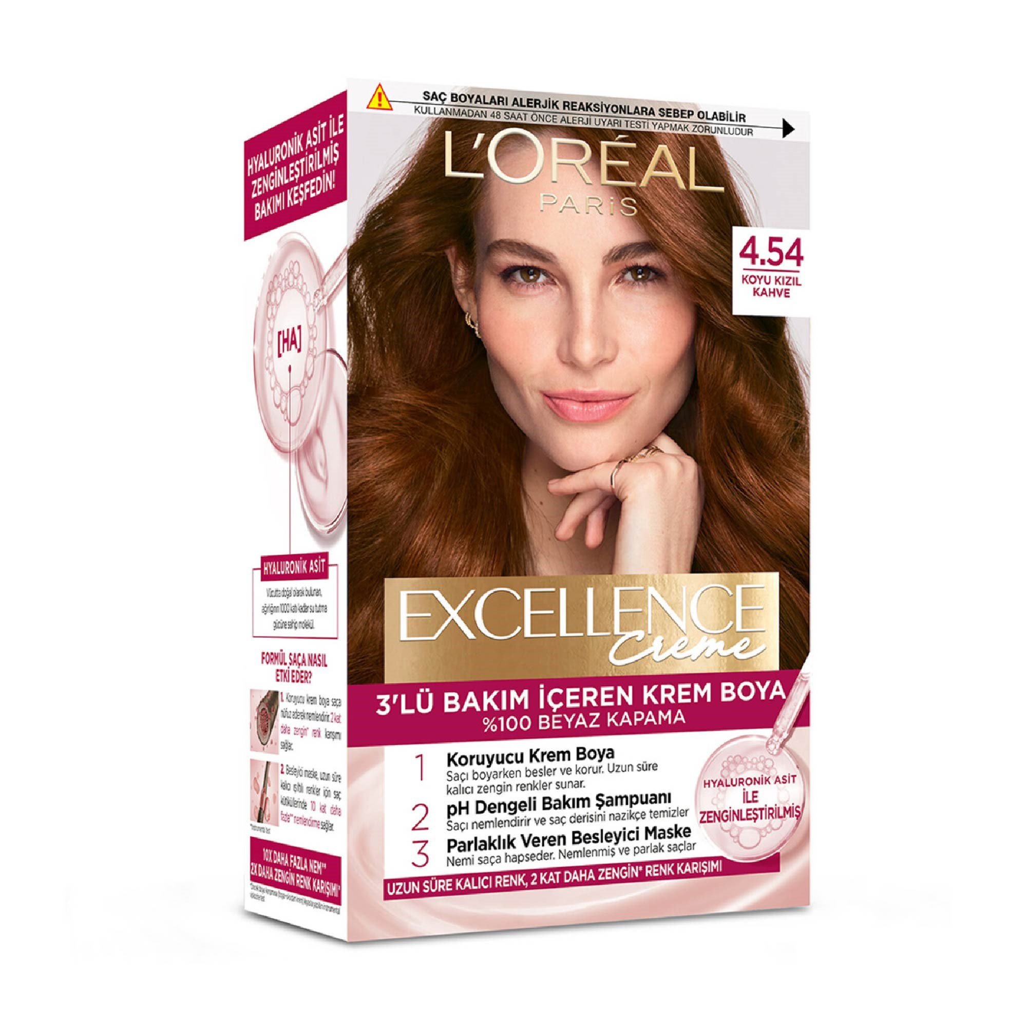 Loreal Paris Excellence Creme Set Boya Koyu Kızıl Kahve 4.54