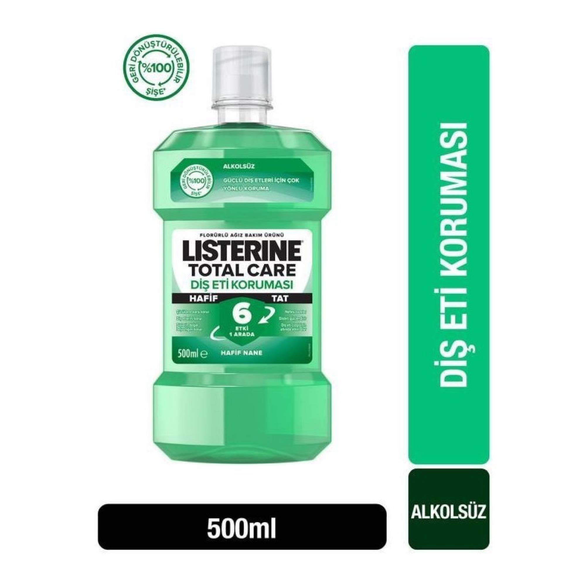 Listerine Ağız Bakım Suyu Diş Eti Koruması Hafif Nane 500 Ml