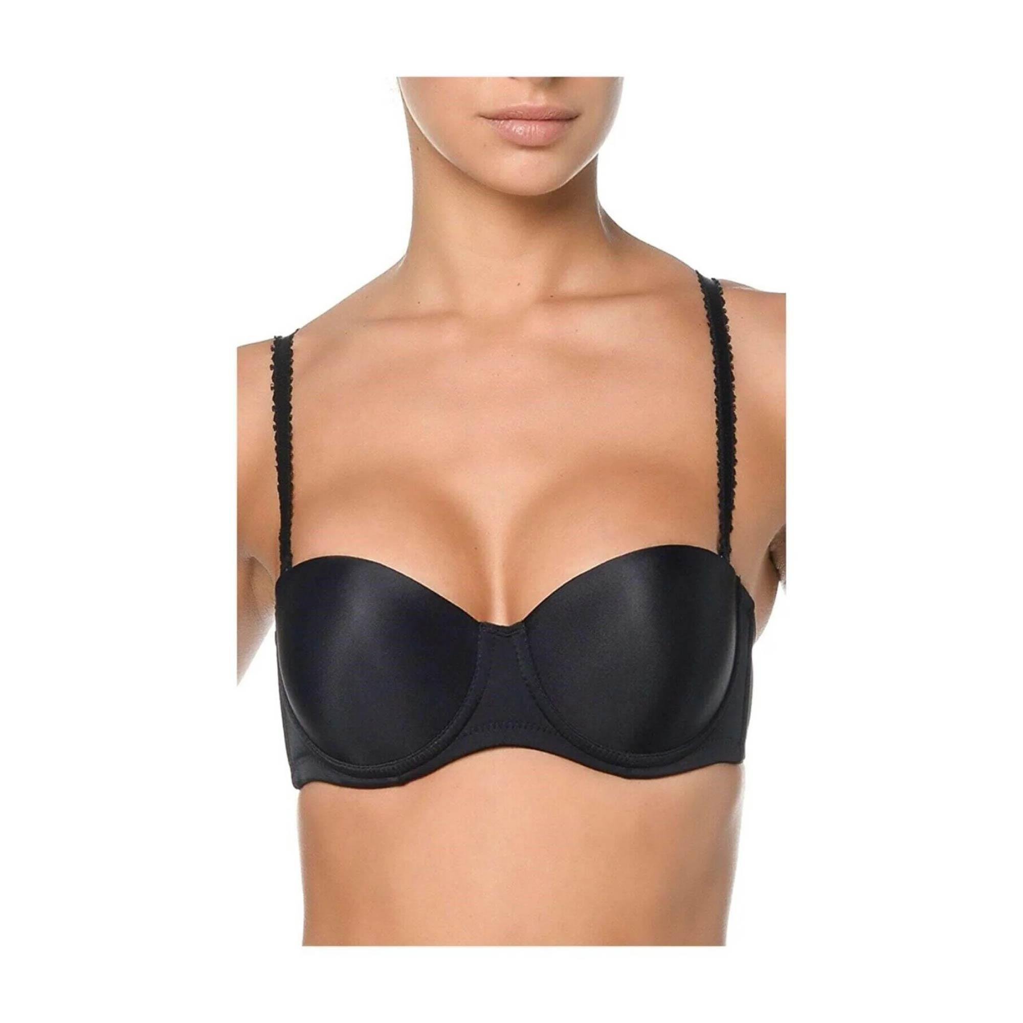 Orkide Kadın Sütyen Dolgusuz Sırtı Şeffaf Straplez Siyah (85 B) 2550