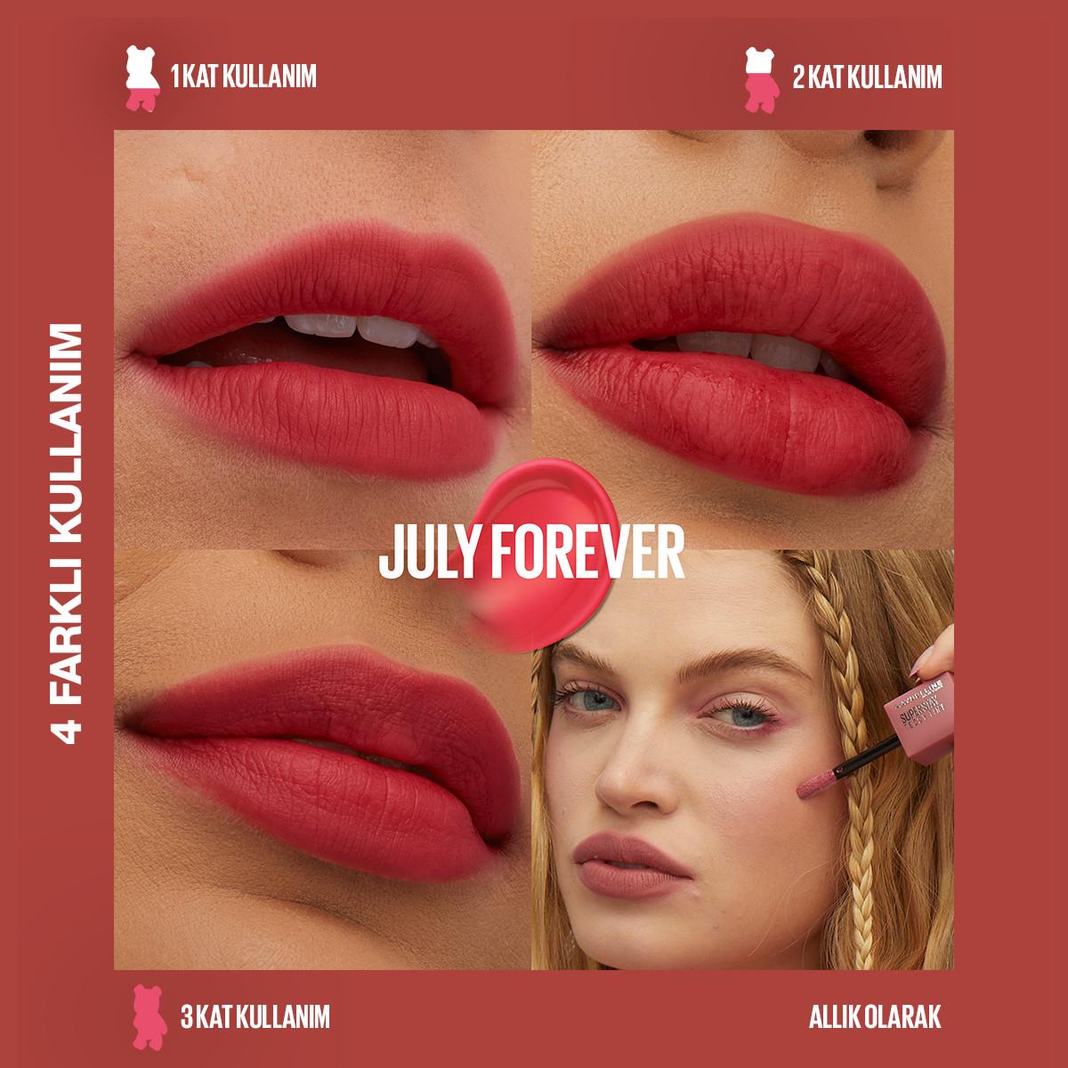 Maybelline Super Stay Teddy Tint Uzun Süre Kalıcı Likit Mat Tint 35 July Forever