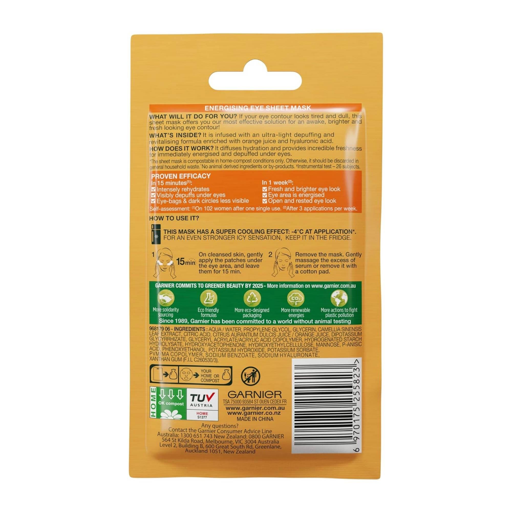 Garnier Hydra Bomb Eye Sheet Mask Göz Altı Torbalarına Karşı Kağıt Göz Maskesi