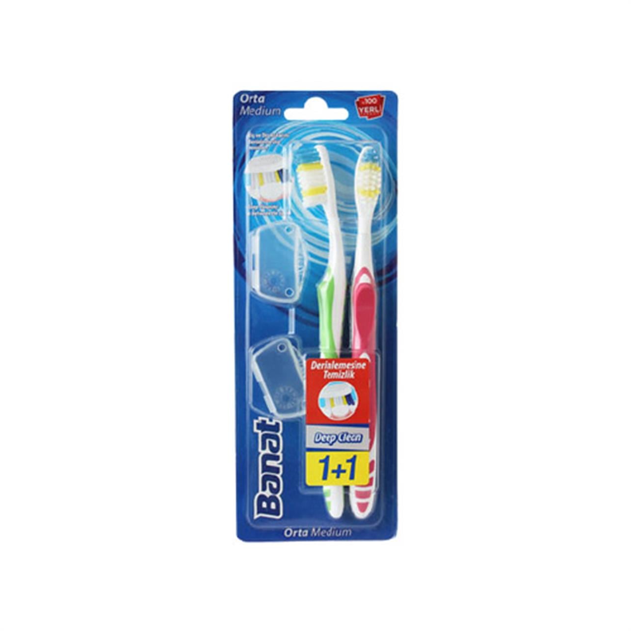 Banat Deep Clean Diş Fırçası 1+1 Orta /Medium 