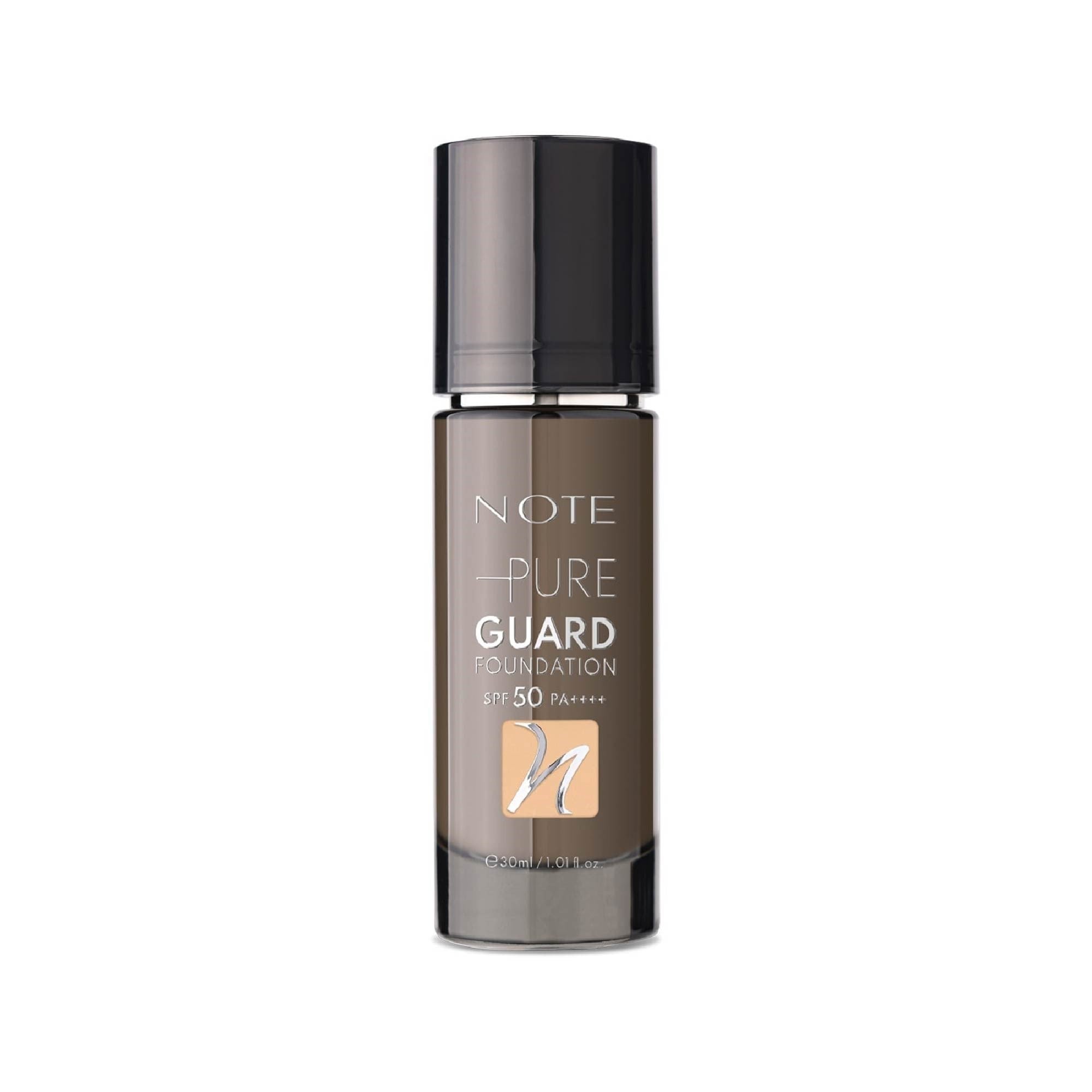 Note Pure Guard Foundation SPF 50 Yoğun Kapatıcı Saten Bitişli Fondöten 120 Golden Beige