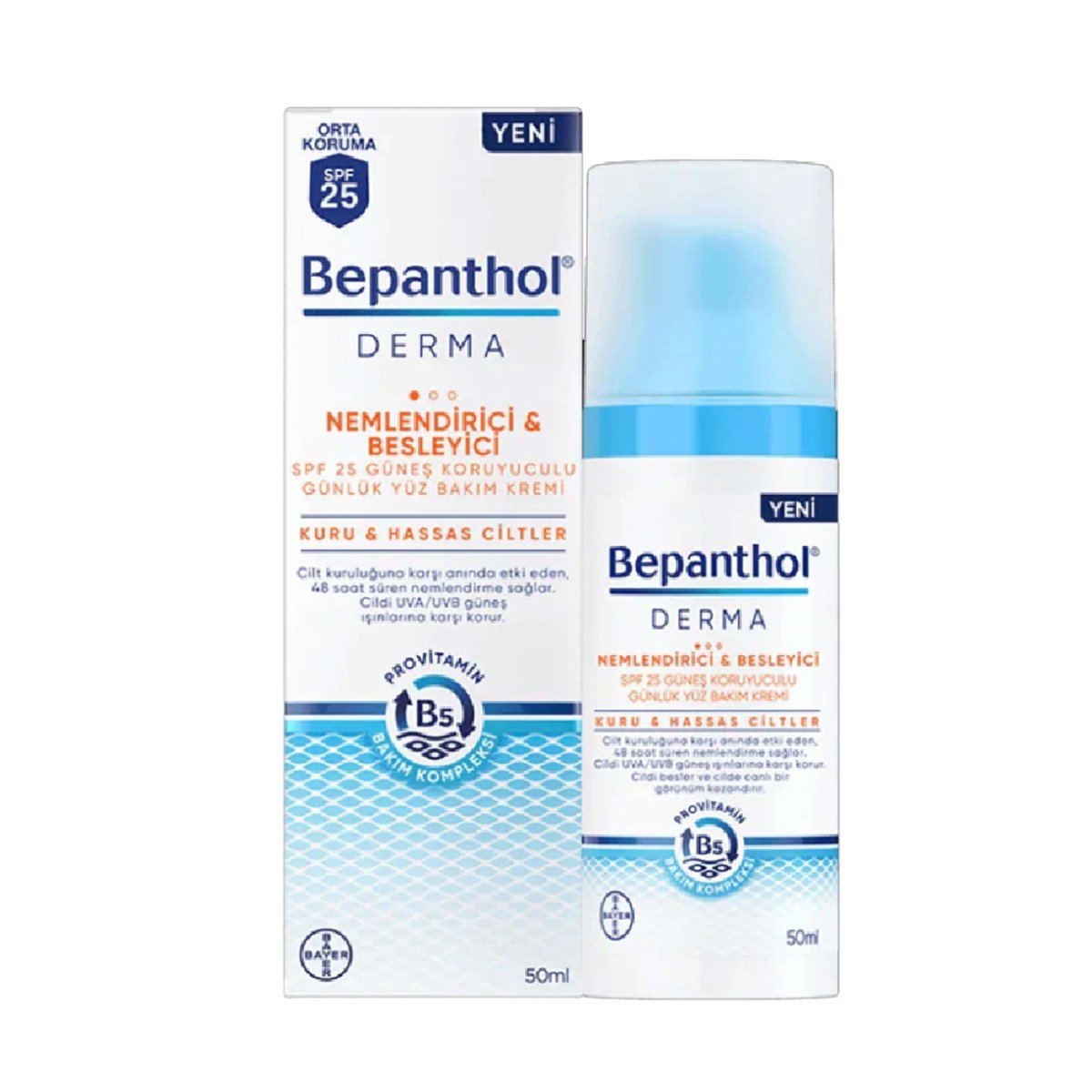Bepanthol Derma Nemlendirici&Besleyici Günlük Yüz Bakım Kremi Kuru&Hassas Ciltler 50ml