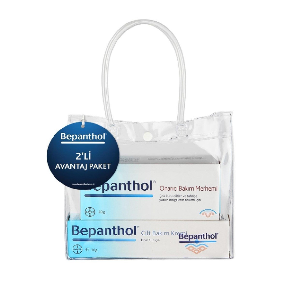 Bepanthol Onarıcı Bakım Kremi 50 gr + Cilt Bakım Kremi 30gr