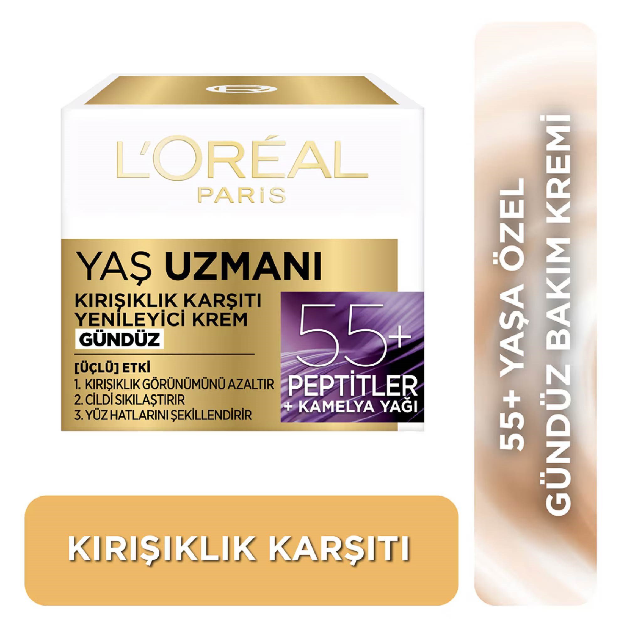 Loreal Paris Yaş Uzmanı Kırışıklık Karşıtı Yenileyici Krem Gündüz  50+ Yaş	