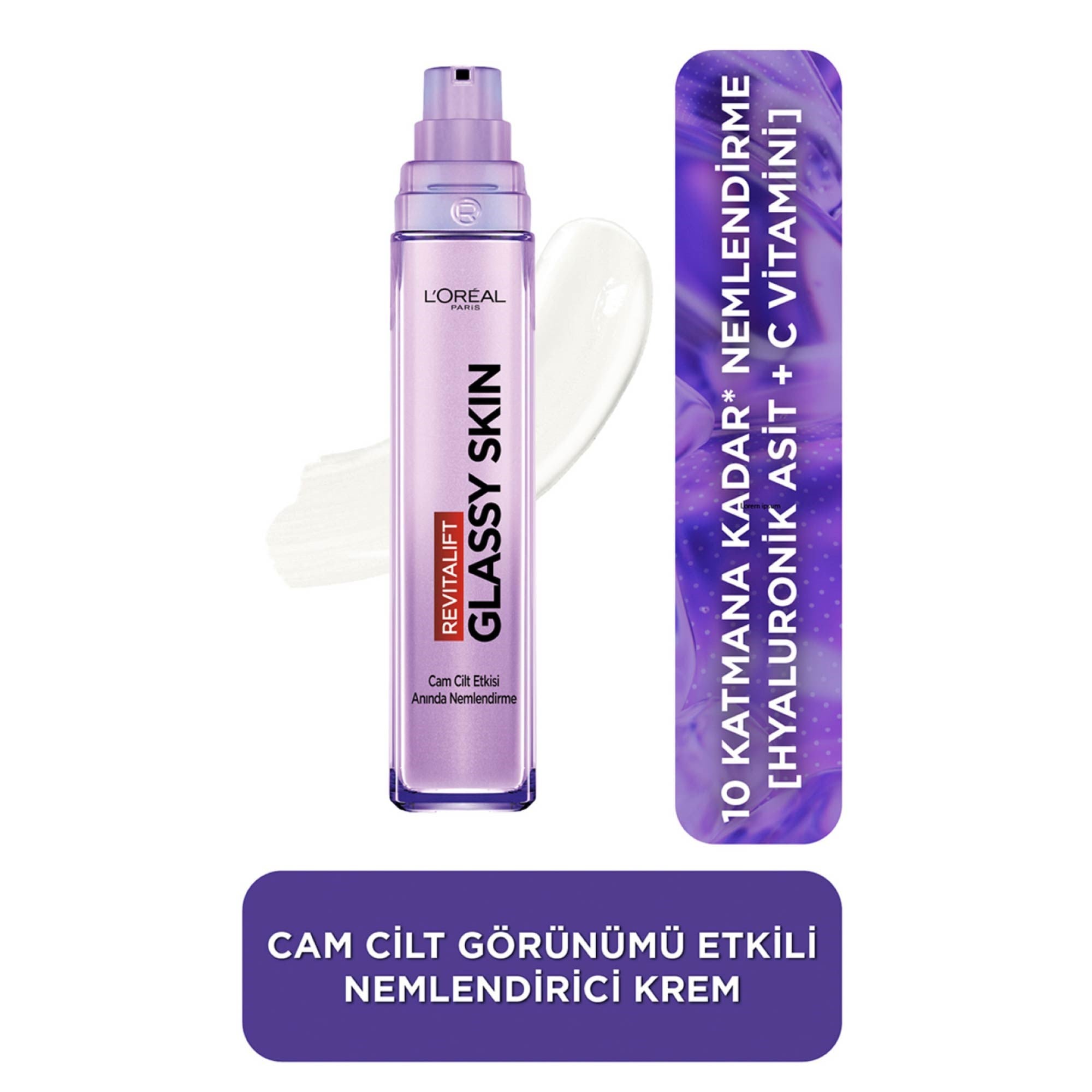 Loreal Paris Revitalift Filler Glassy Skin Hyaluronik Asit İçeren Nemlendirici Krem 50 ml