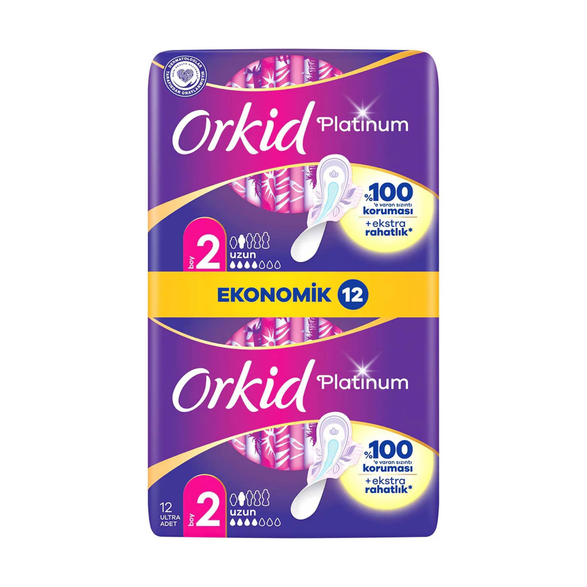 Orkid Platinum Hijyenik Ped Uzun Boy 2 12 Adet