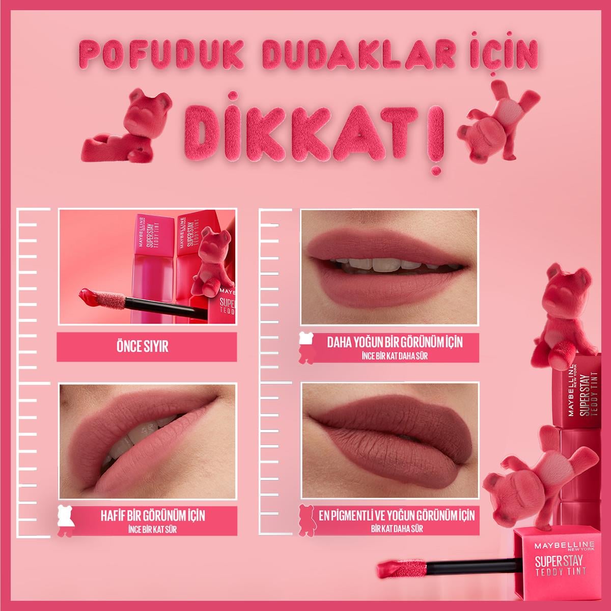Maybelline Super Stay Teddy Tint Uzun Süre Kalıcı Likit Mat Tint 25 Baby Tee