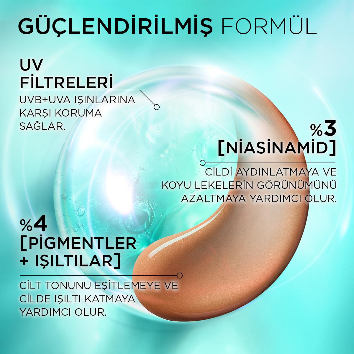 Loreal Paris Bright Reveal Renkli Fluid Güneş Kremi SPF50+ Medium 50 ml