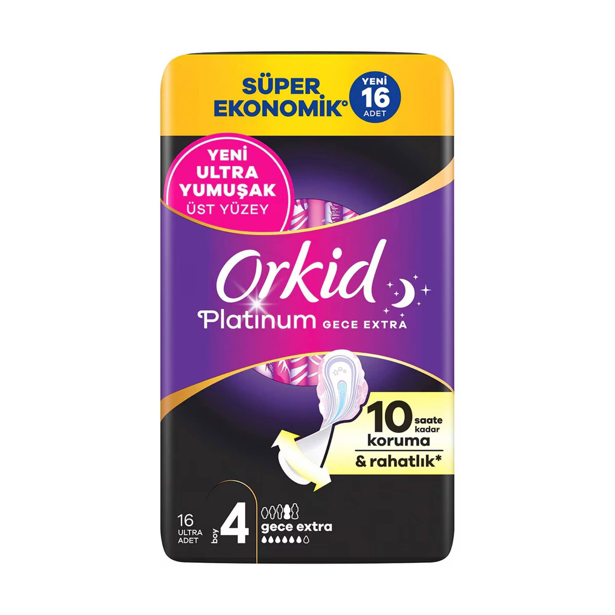 Orkid Platinum Gece Extra Hijyenik Ped 4 Boy 16 Adet
